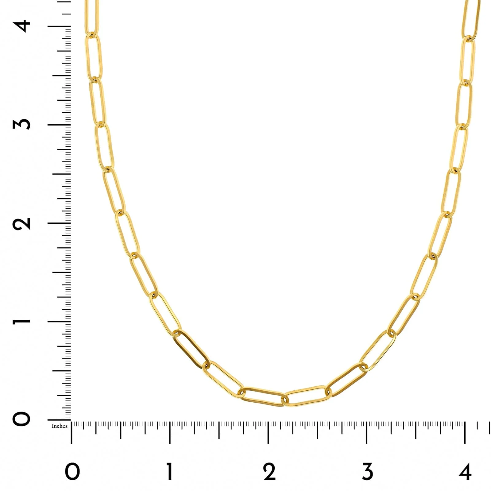 18K Yellow Gold Paperclip Chain Necklace - Image 3