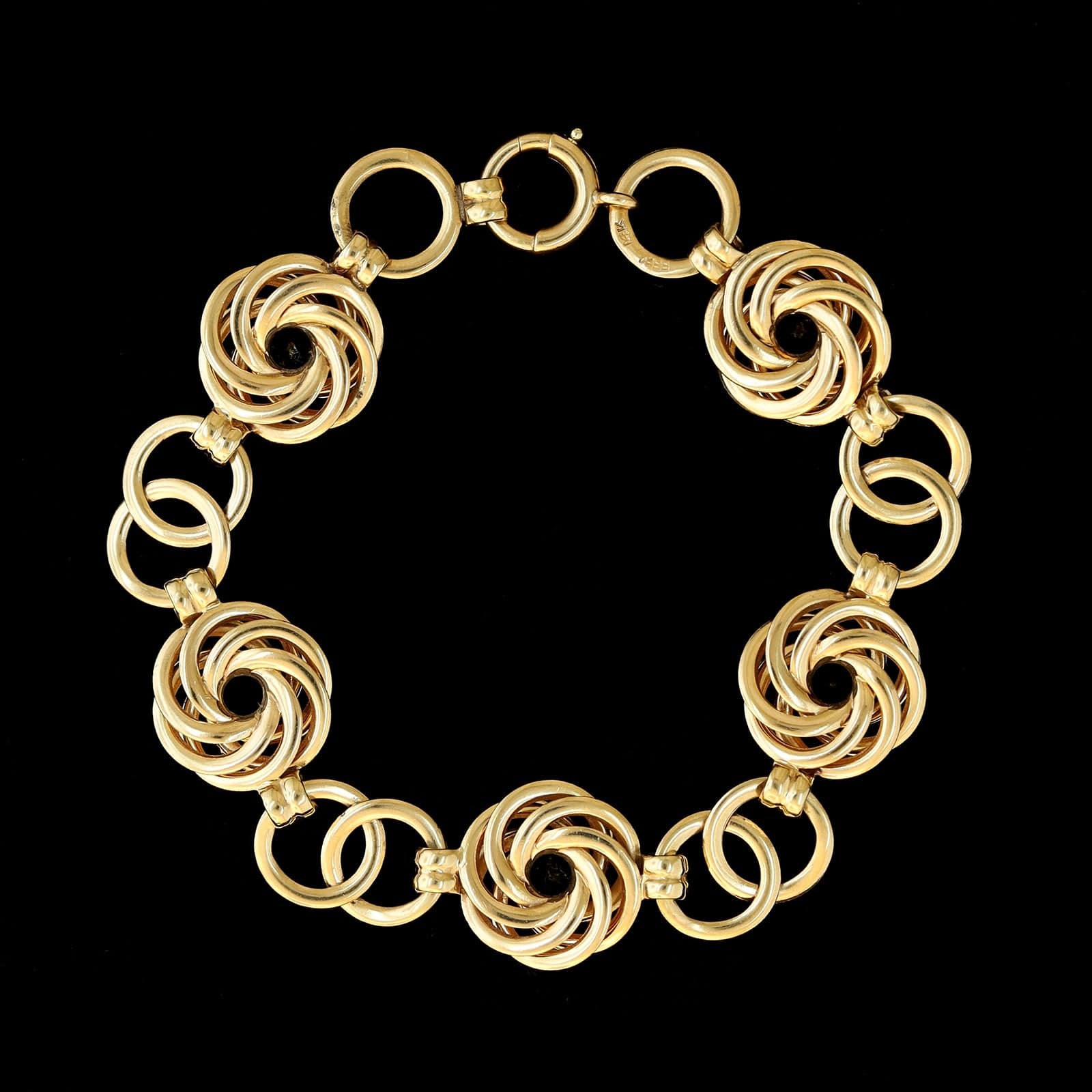 F.F Felger 14K Yellow Gold Estate Garnet Bracelet - Image 2