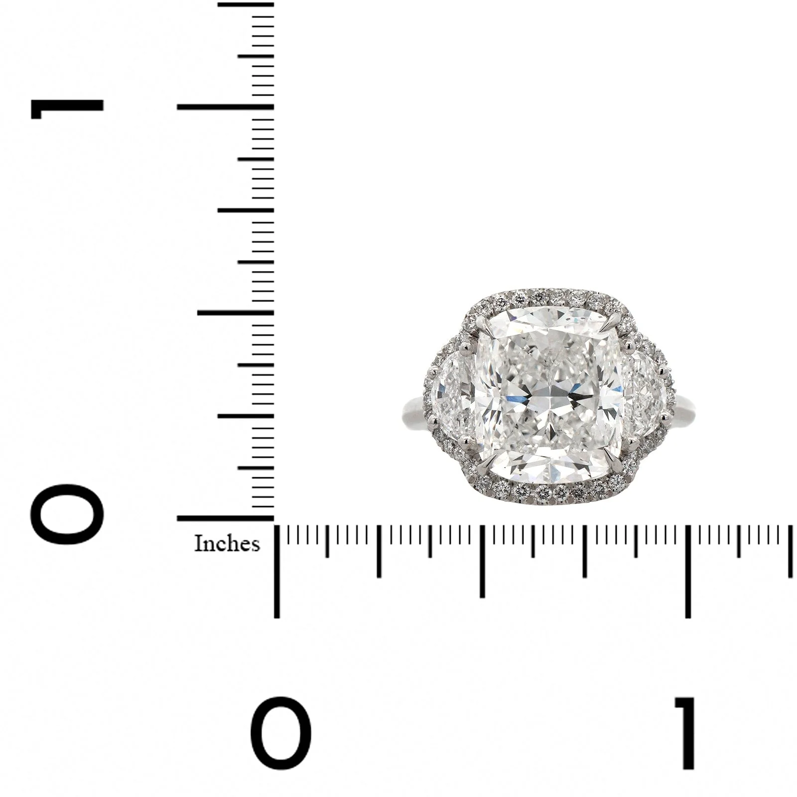 Platinum Cushion Cut Diamond Engagement Ring - Image 4