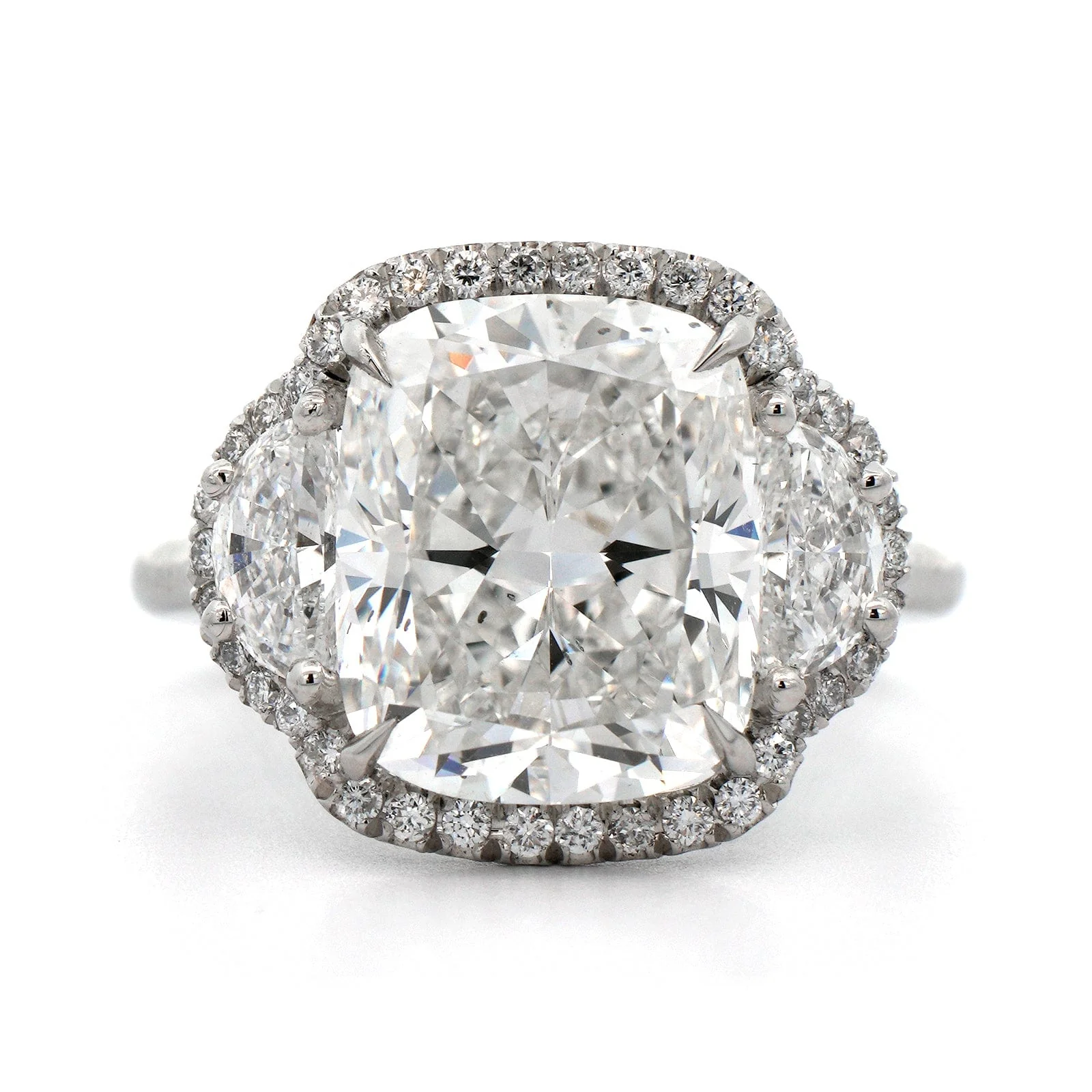 Platinum Cushion Cut Diamond Engagement Ring - Image 5