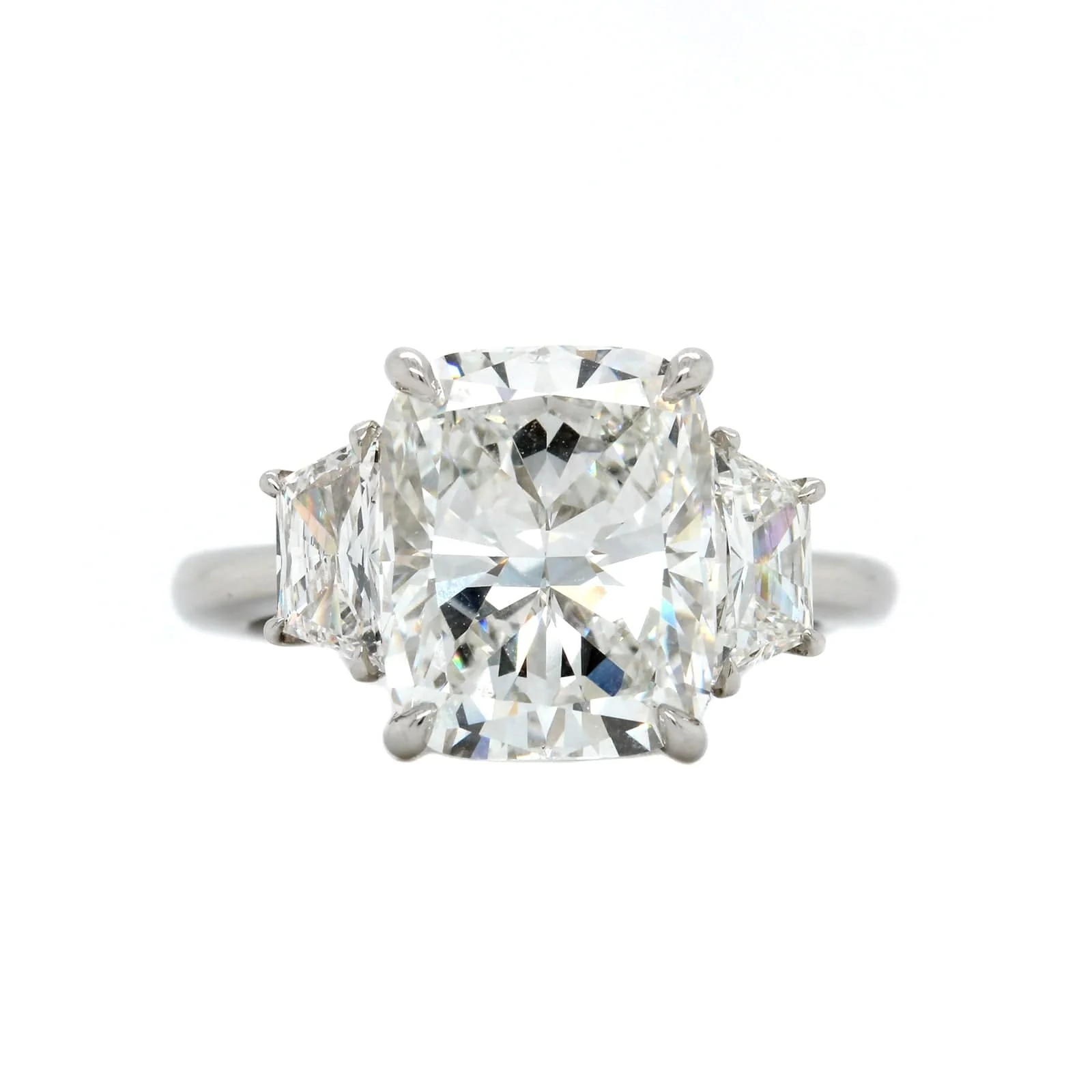 Platinum Cushion Cut Diamond Engagement Ring - Image 5