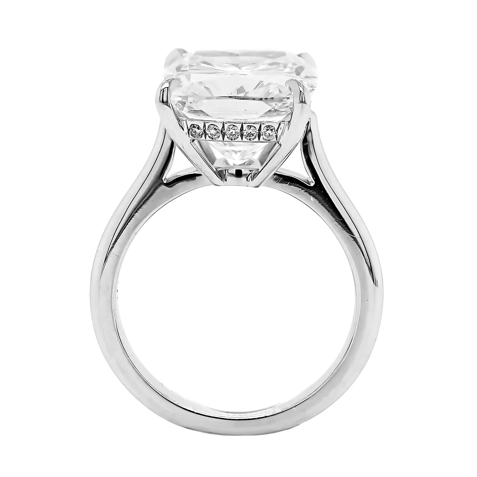 Platinum Cushion Cut Diamond Solitaire Engagement Ring - Image 3