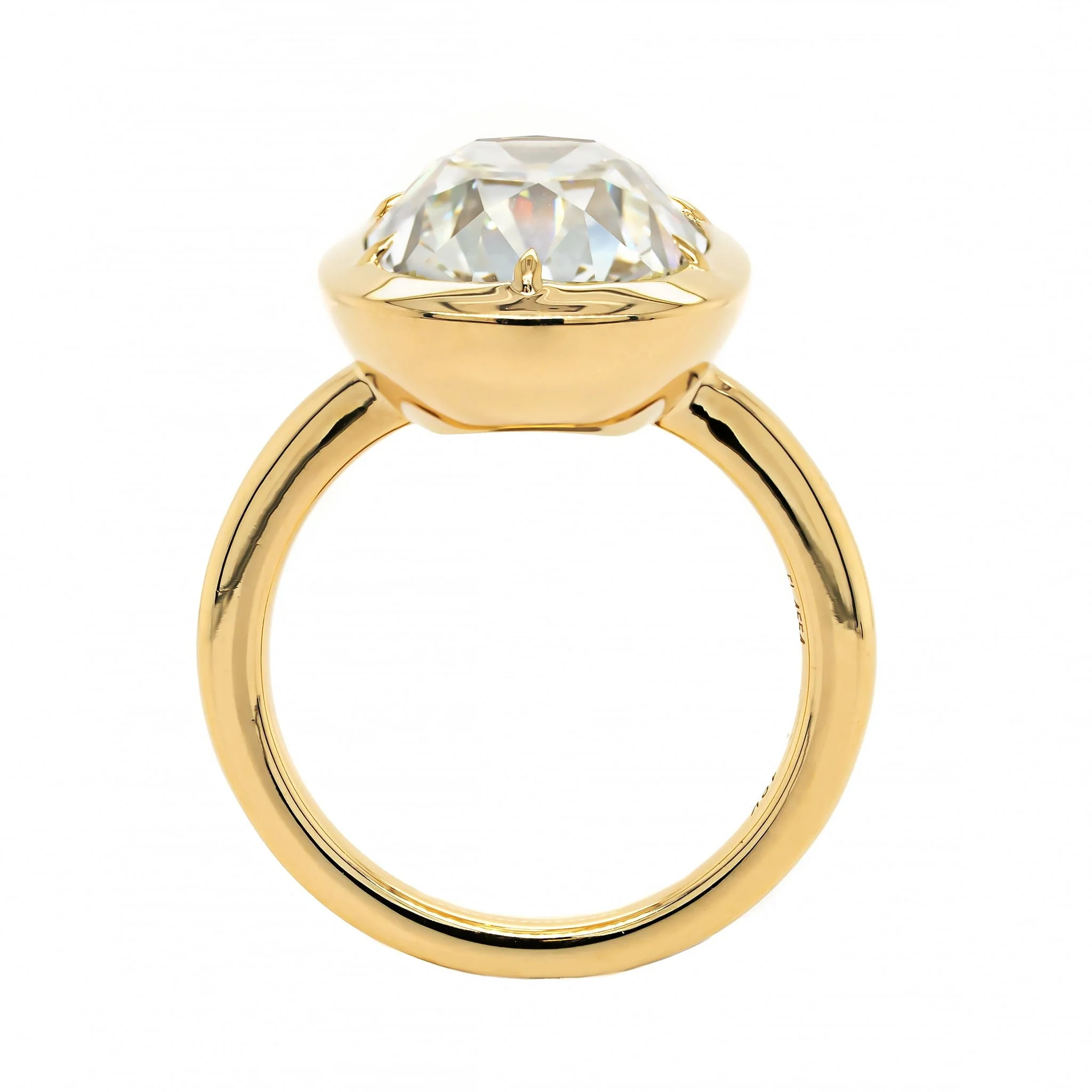 18K Yellow Gold Old Mine Cut Diamond Ring - Image 3