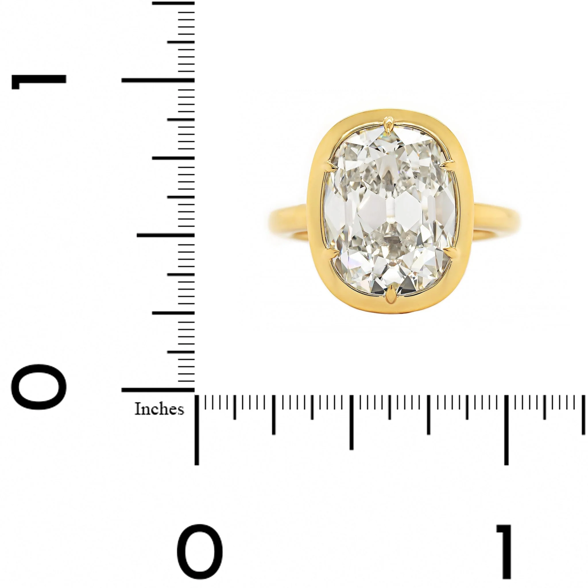 18K Yellow Gold Old Mine Cut Diamond Ring - Image 4