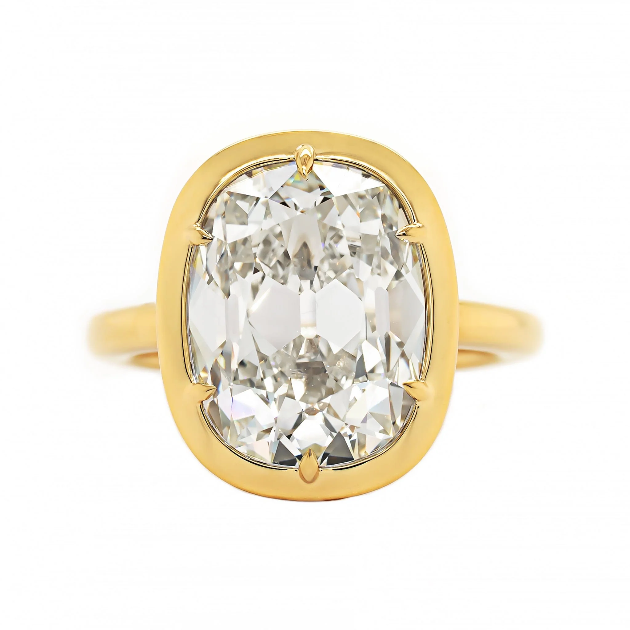 18K Yellow Gold Old Mine Cut Diamond Ring - Image 5