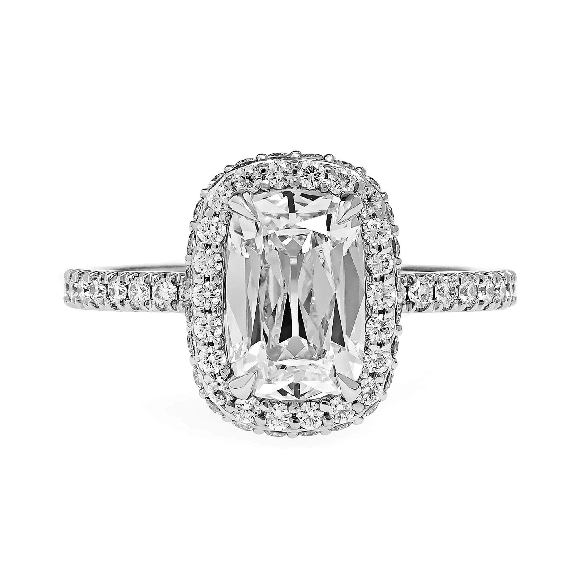 Platinum Cushion Cut Diamond Engagement Ring
