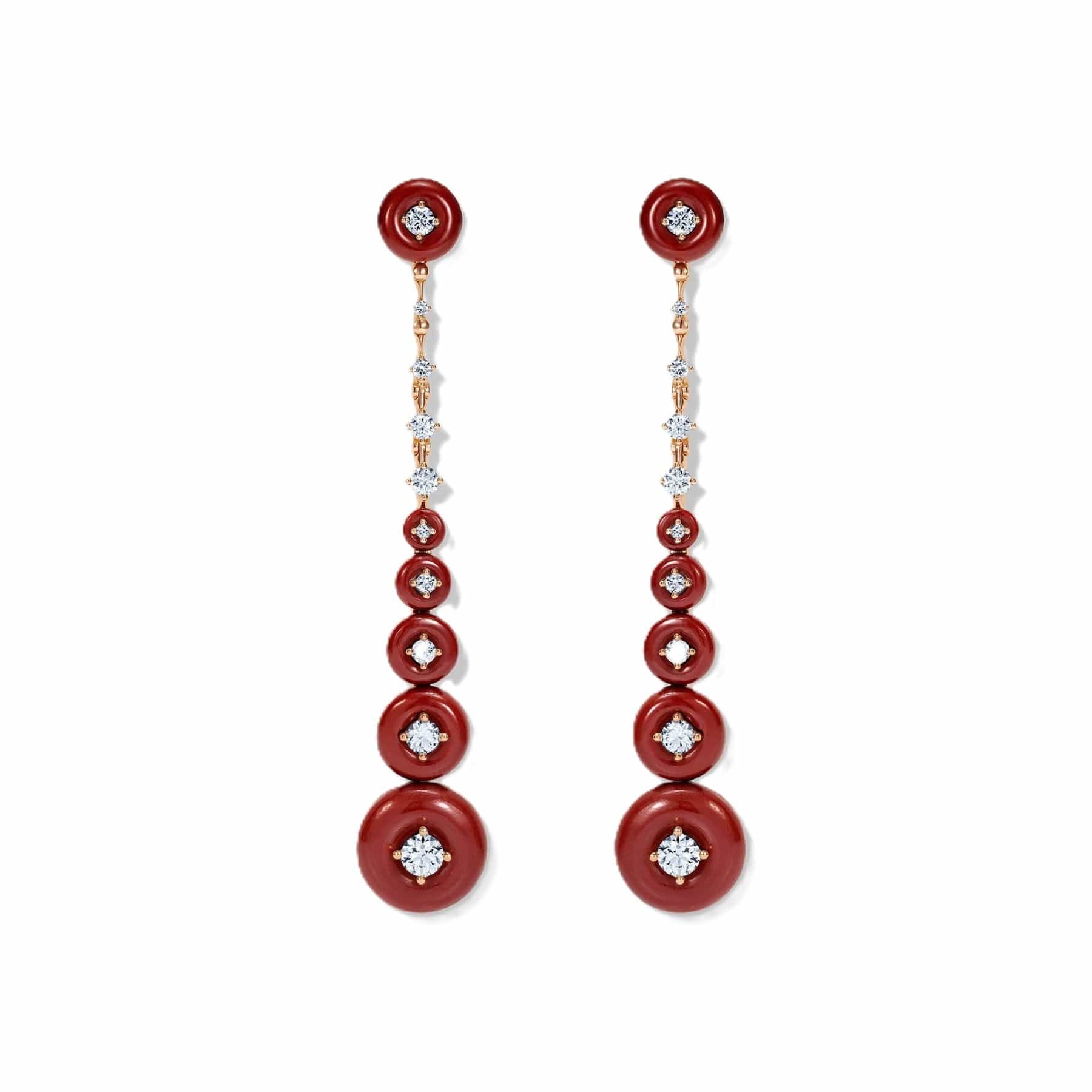Fernando Jorge 18K Rose Gold Diamond and Jasper Drop Earrings