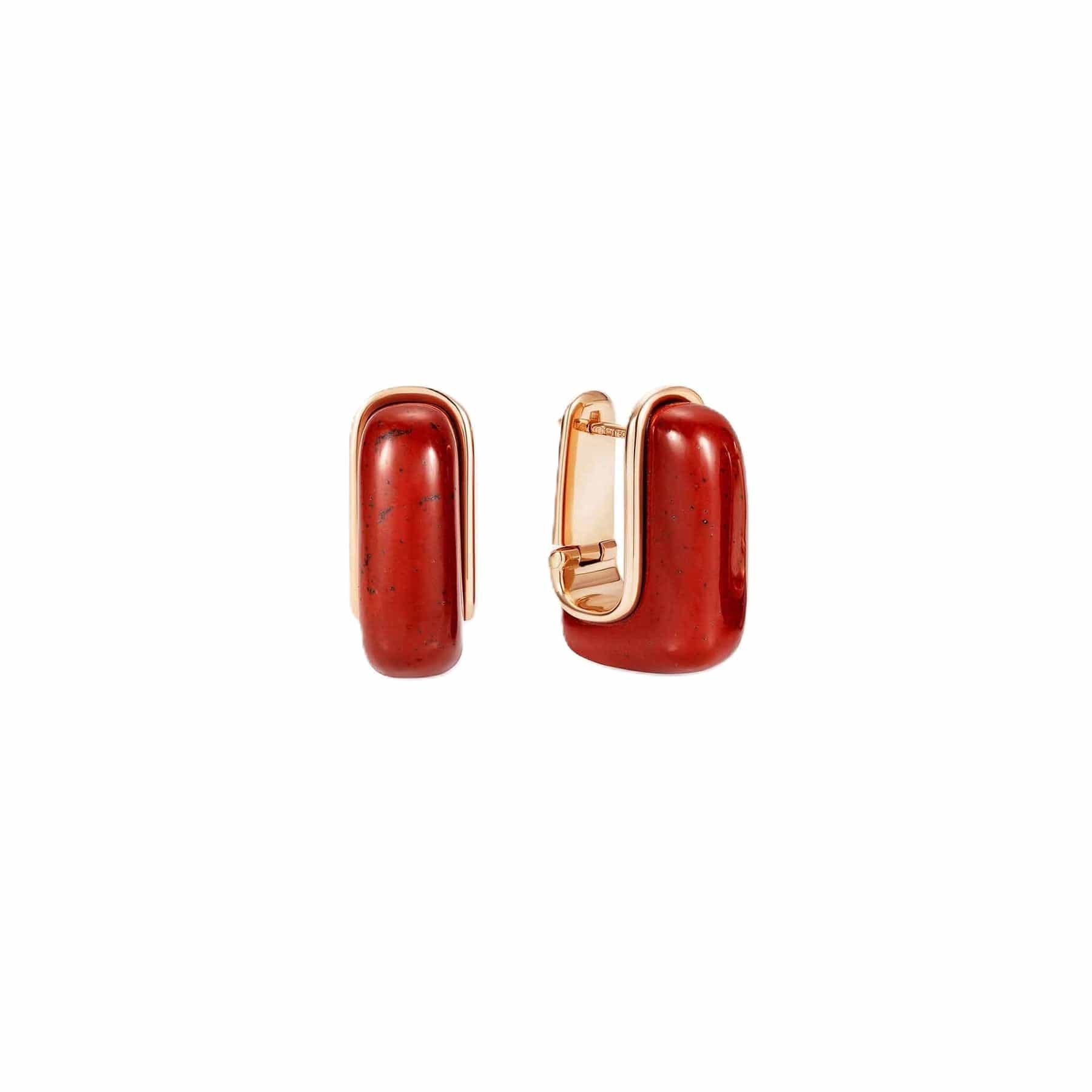 Fernando Jorge 18K Rose Gold Oblong Jasper Studs Earrings - Image 2