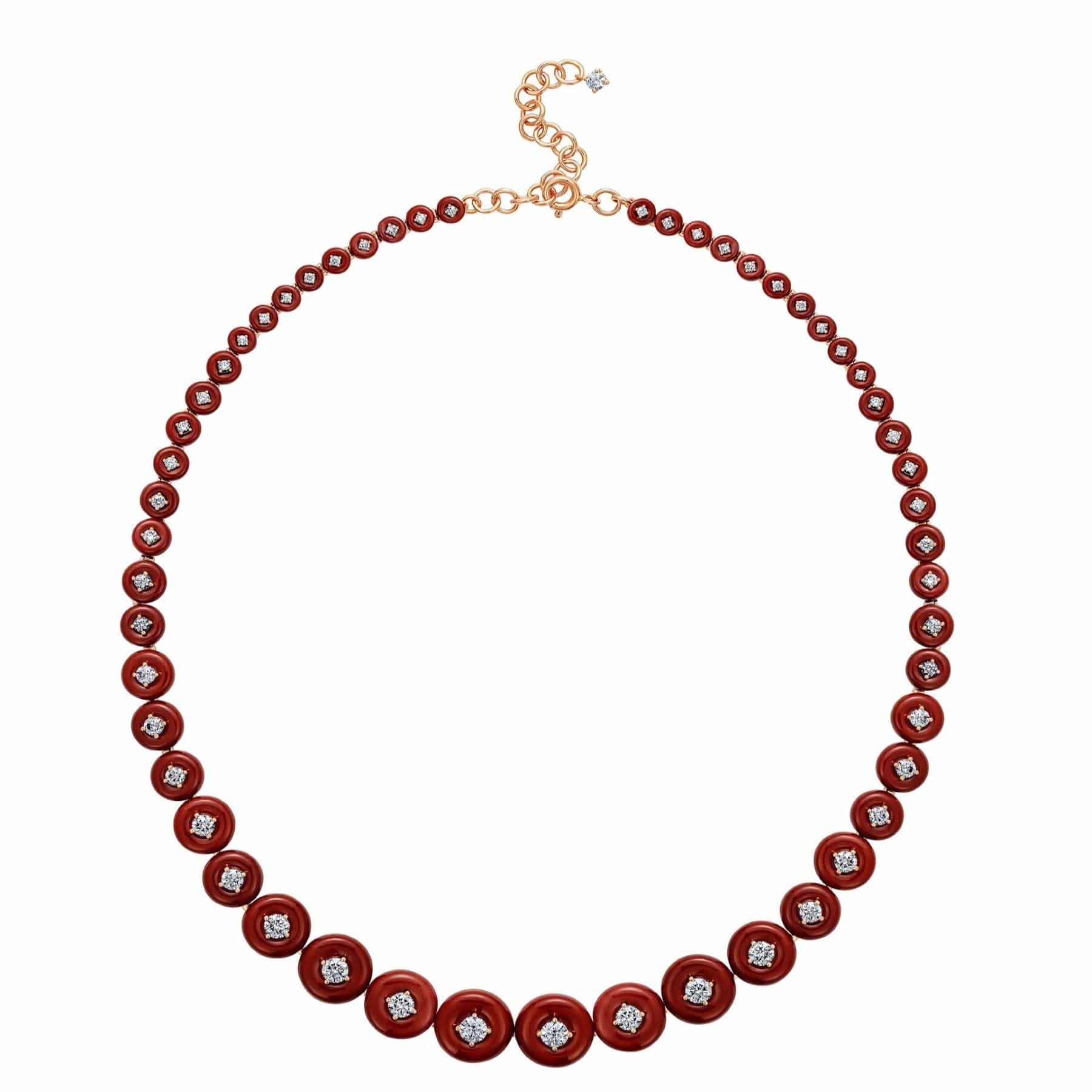 Fernando Jorge 18K Rose Gold Surrounding Diamond and Jasper Necklace