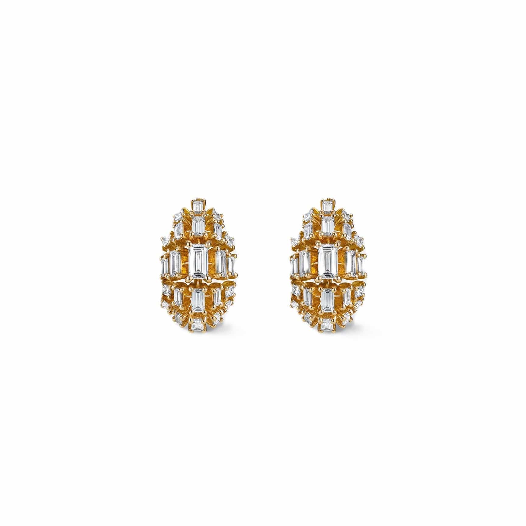 Fernando Jorge 18K Yellow Gold and Diamond Vertex Lobe Earrings