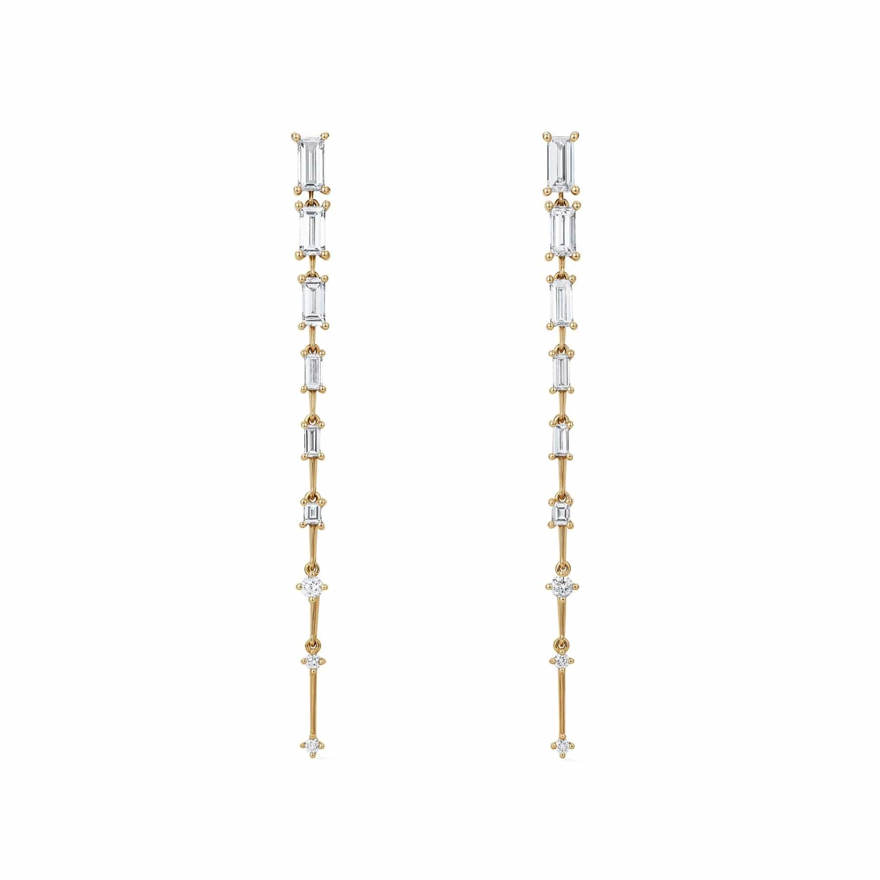 Fernando Jorge 18K Yellow Gold Baguette Diamond Ascent Drop Earrings