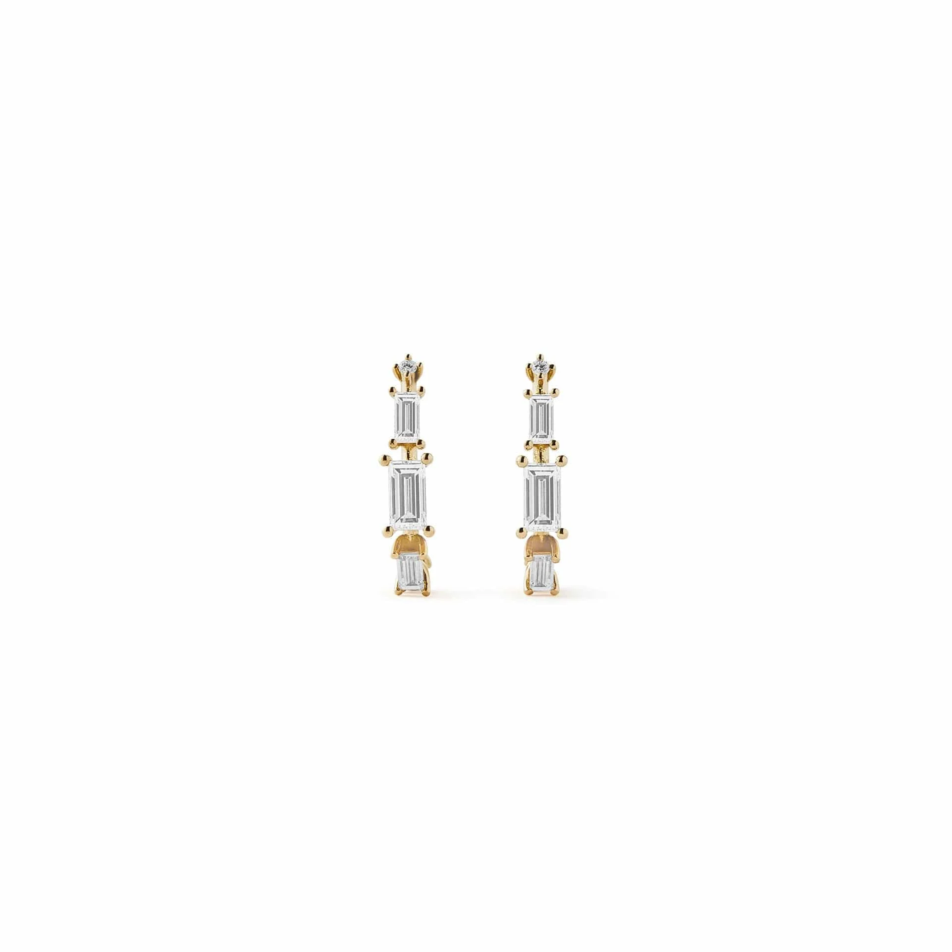 Fernando Jorge 18K Yellow Gold Baguette Diamond Ascent Lobe Earrings
