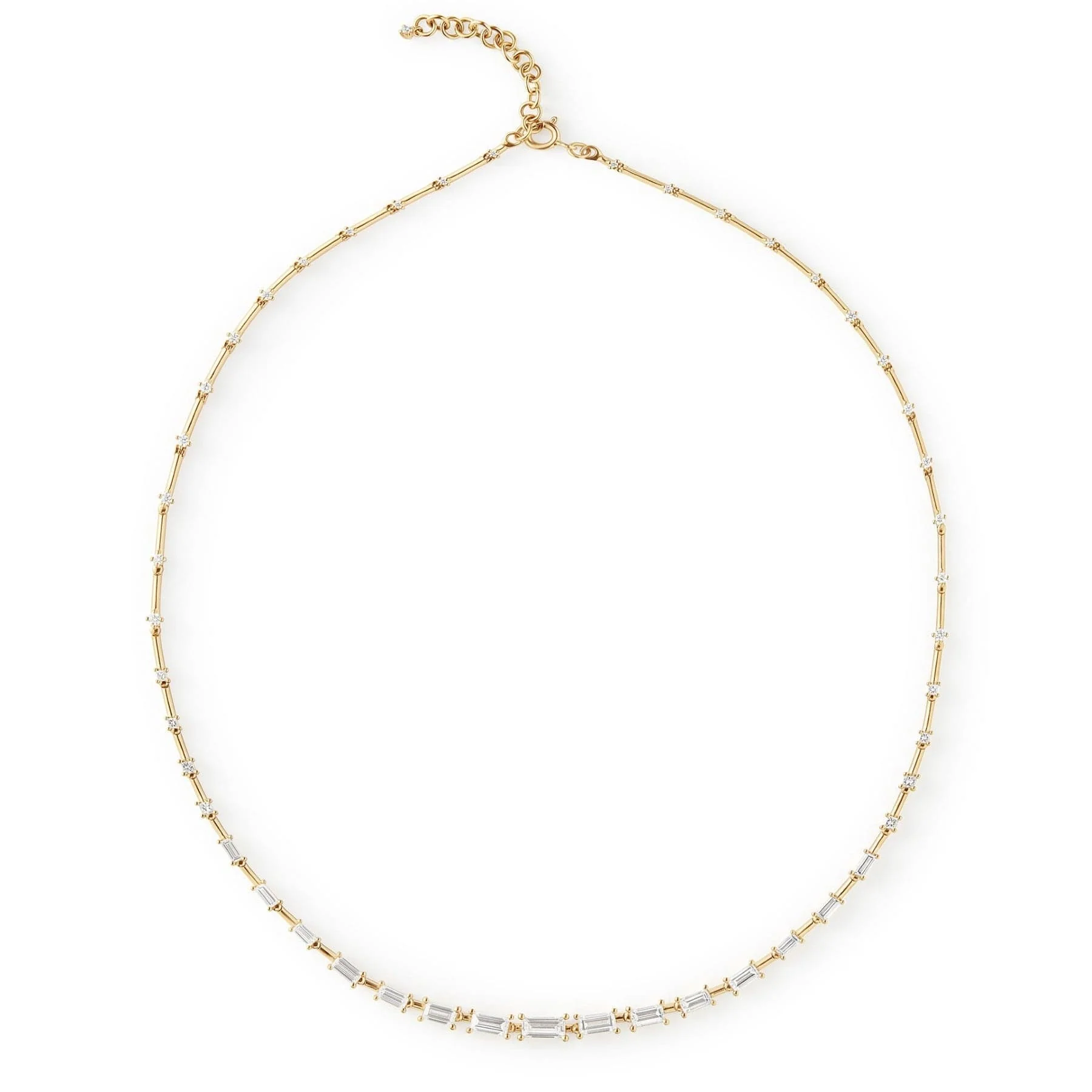 Fernando Jorge 18K Yellow Gold Baguette Diamond Line Necklace
