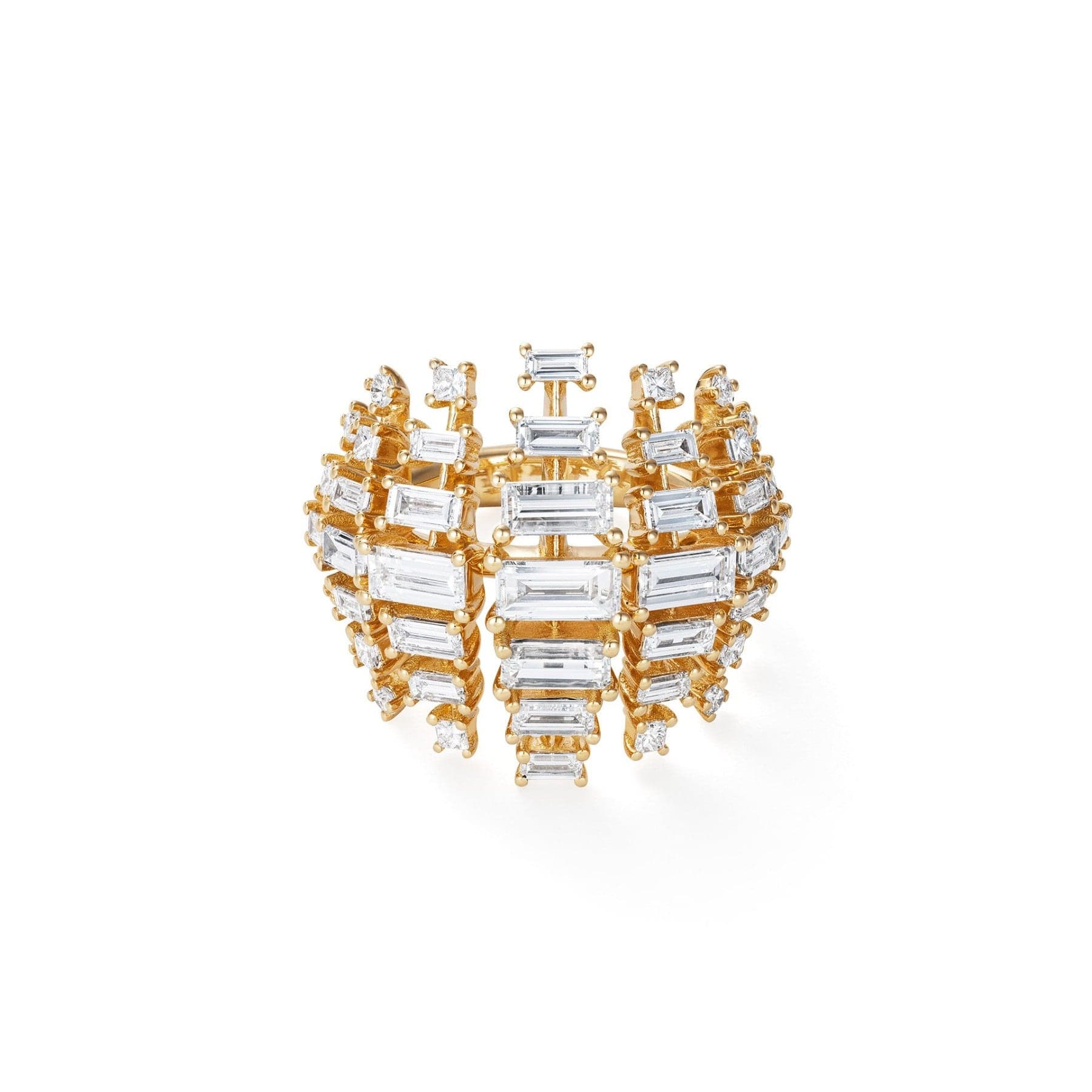 Fernando Jorge 18K Yellow Gold Baguette Diamond Vertex Ring