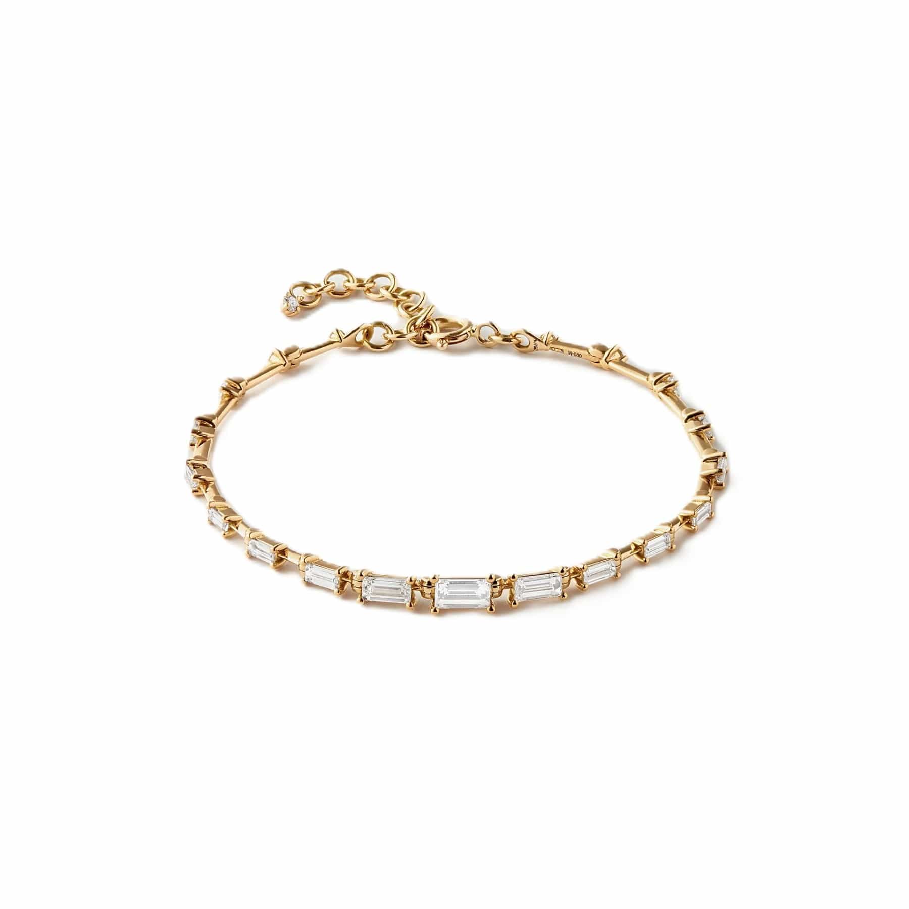 Fernando Jorge 18K Yellow Gold Baguette Shaped Diamond Ascent Bracelet