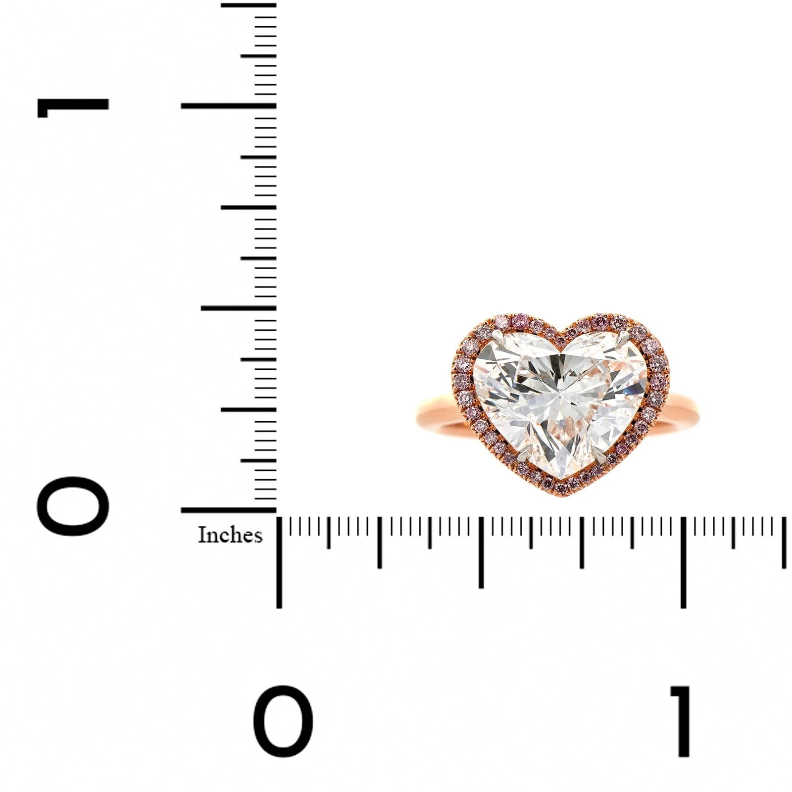 18K Rose Gold Heart Shaped Pink Diamond Ring - Image 4