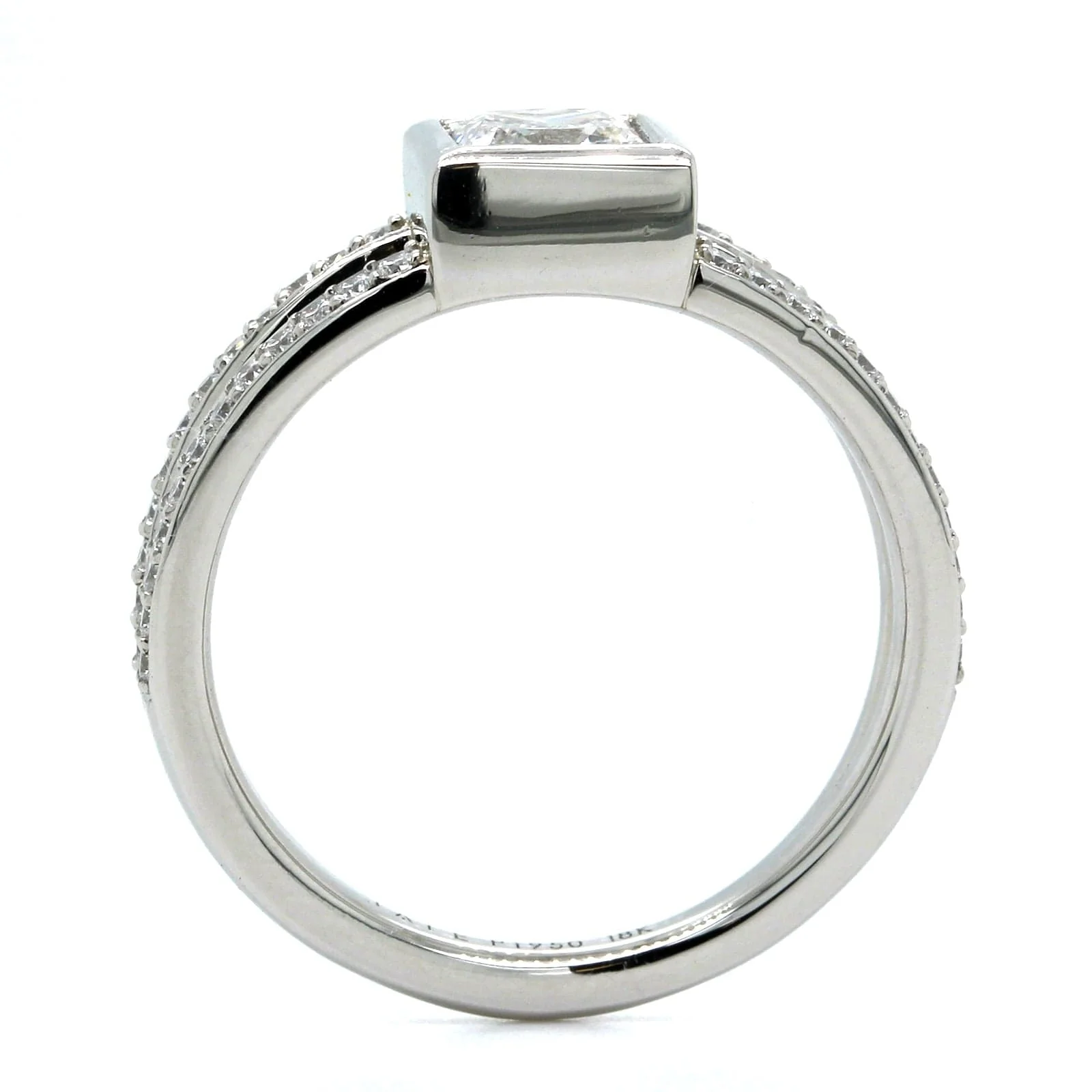 Platinum Princess Cut Diamond Engagement Ring - Image 3