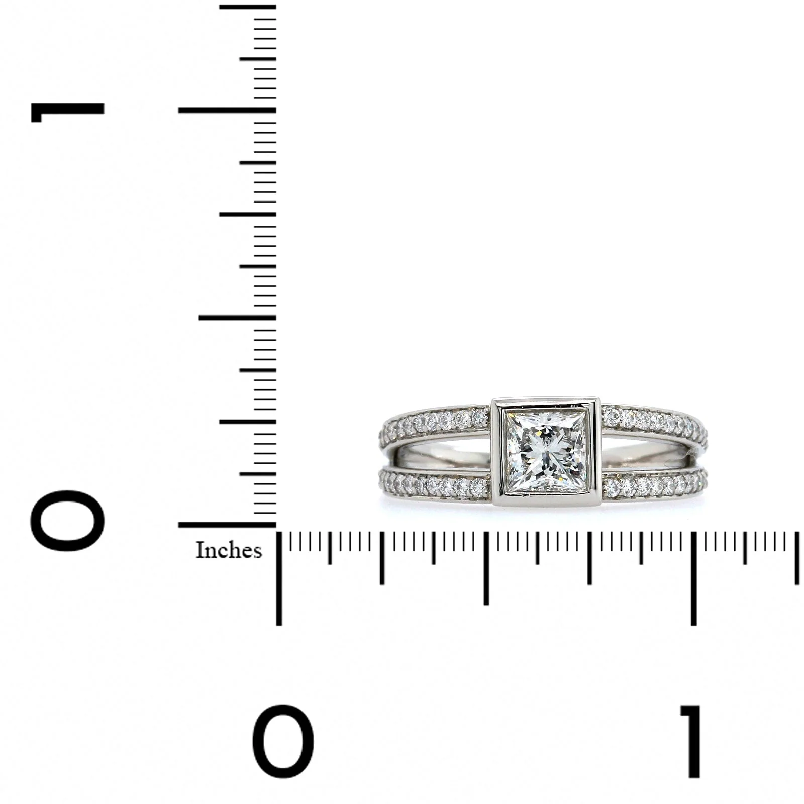 Platinum Princess Cut Diamond Engagement Ring - Image 4