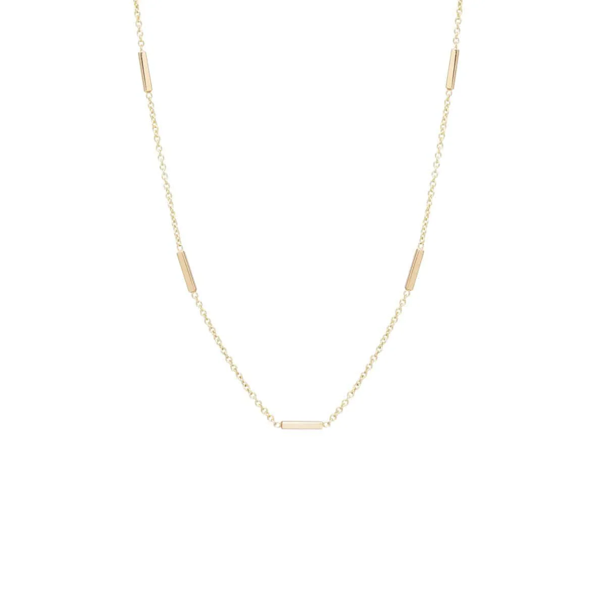 14K Yellow Gold Bar Necklace
