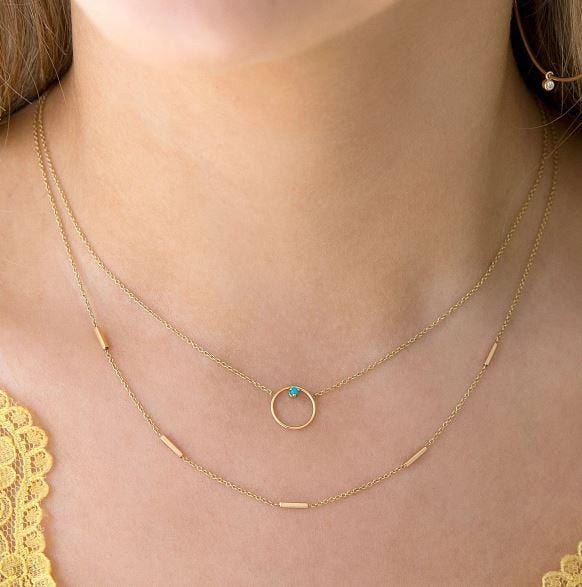 14K Yellow Gold Bar Necklace - Image 2