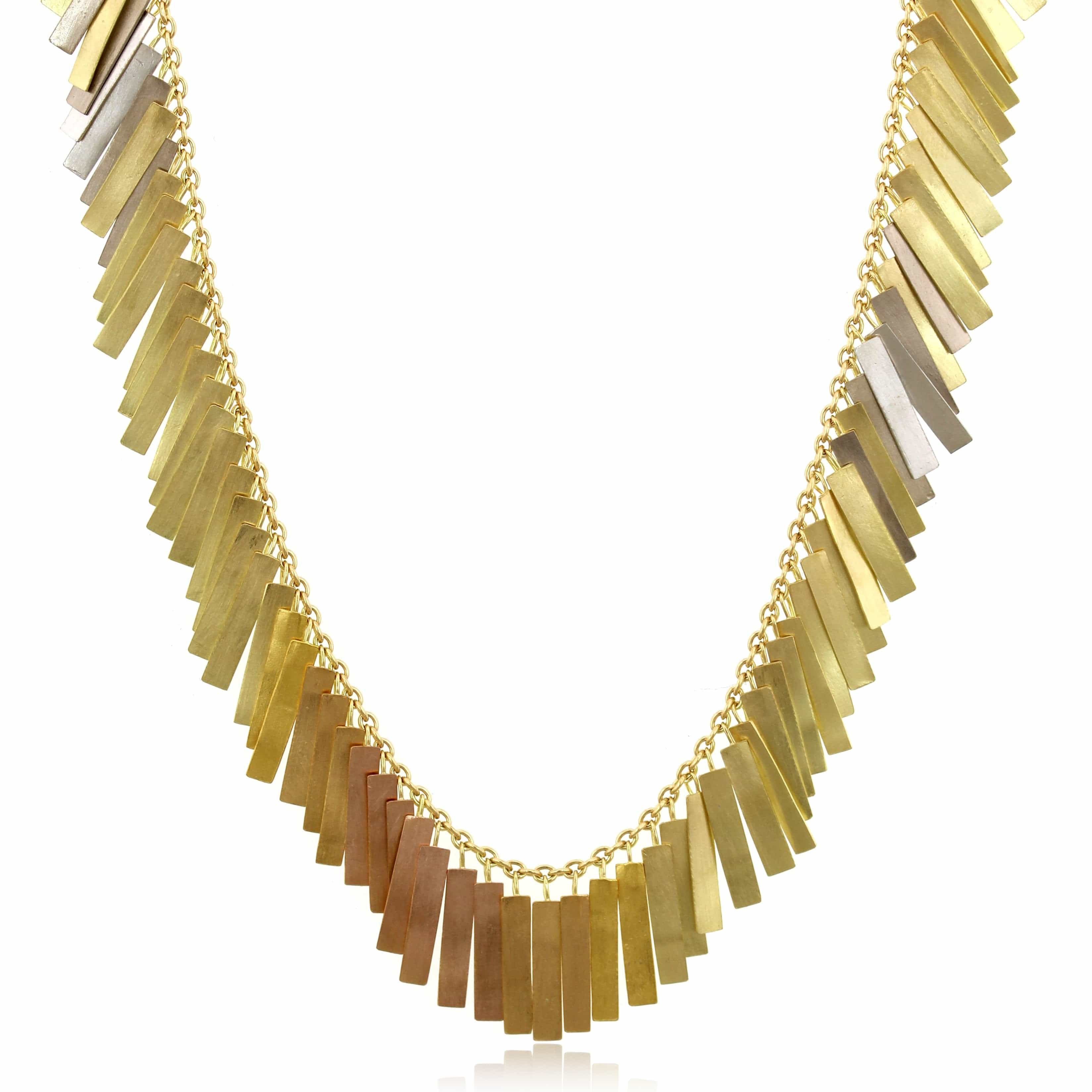 18K Tri-Color Sunset Fringe Necklace