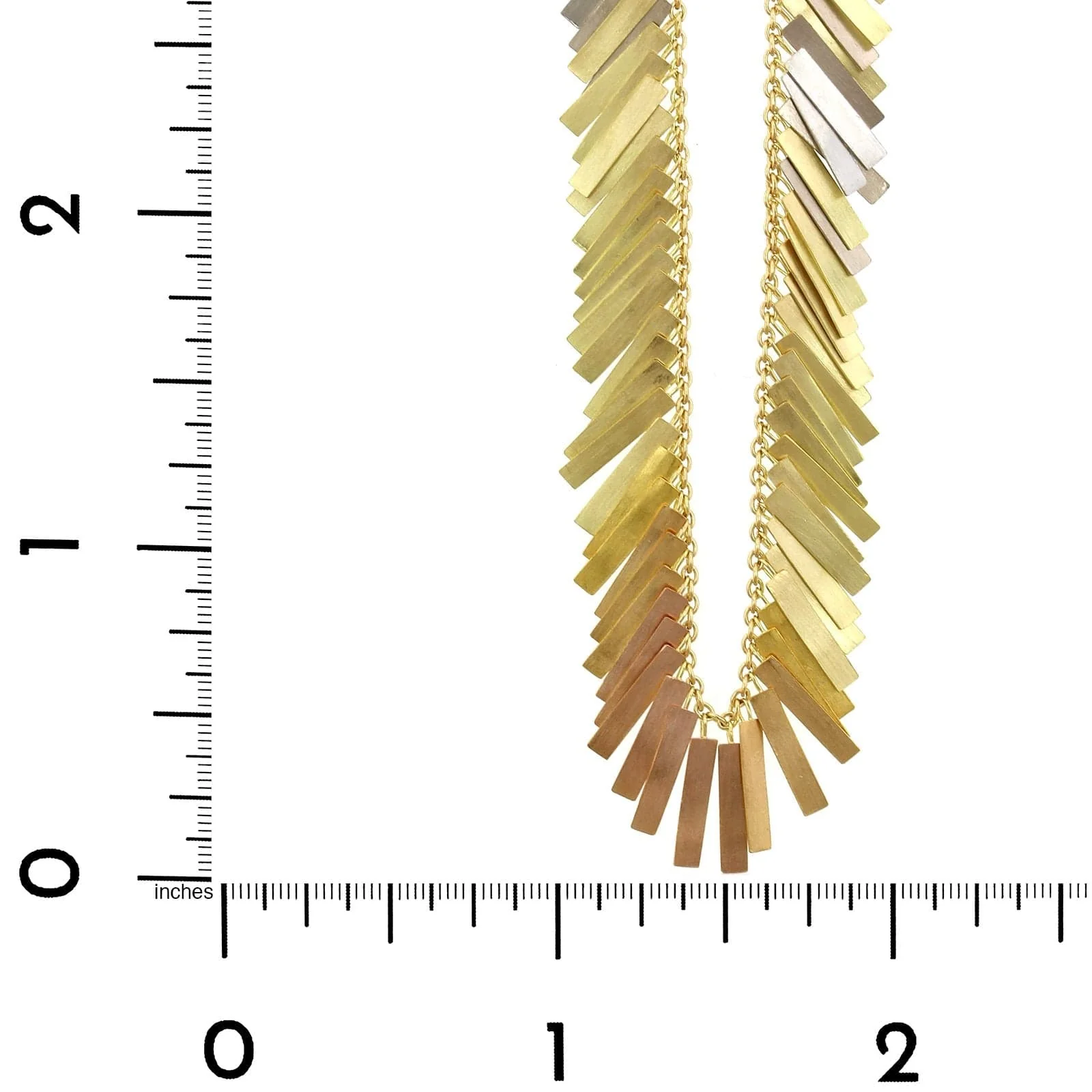 18K Tri-Color Sunset Fringe Necklace - Image 3