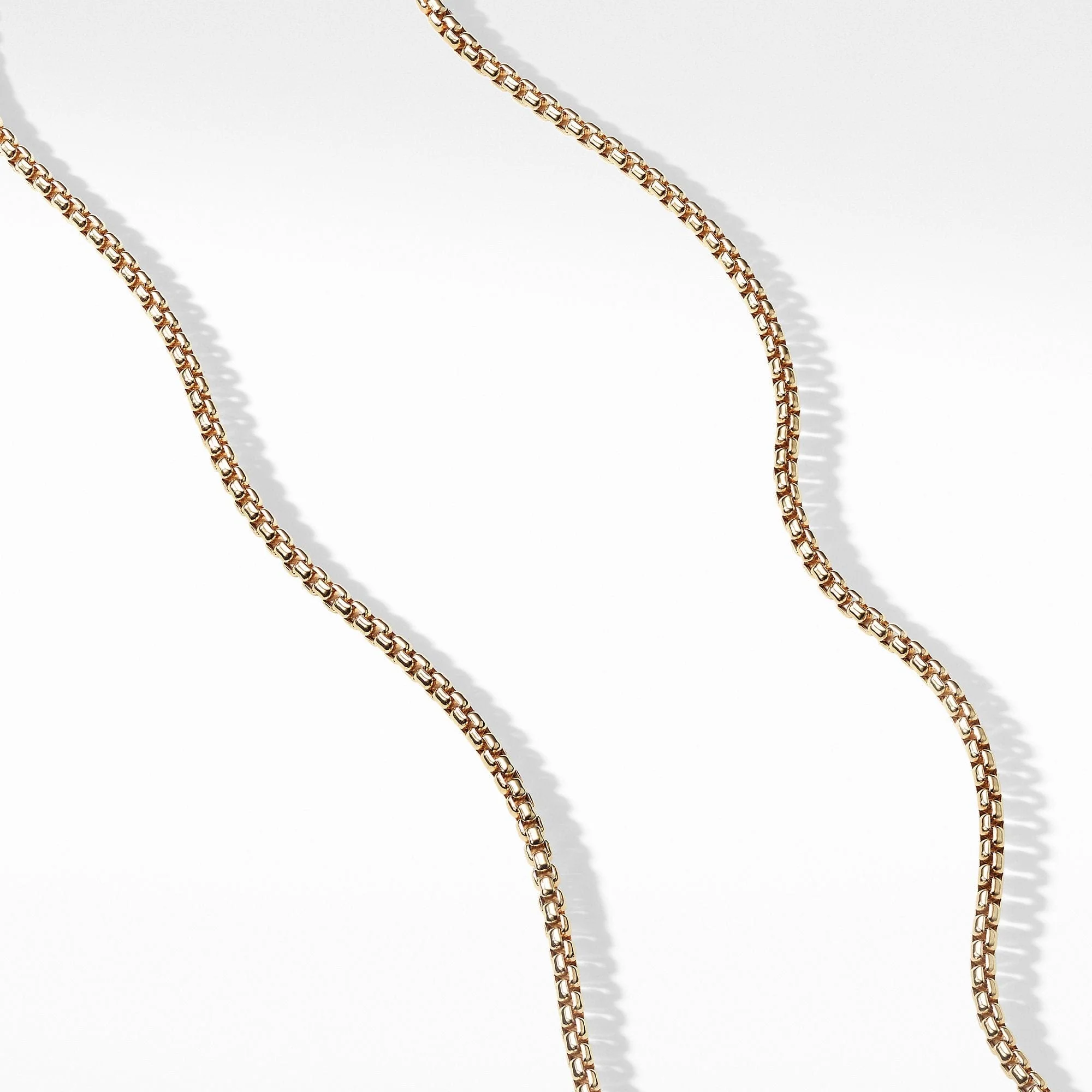 Small Gold Box Chain Necklace - Image 3