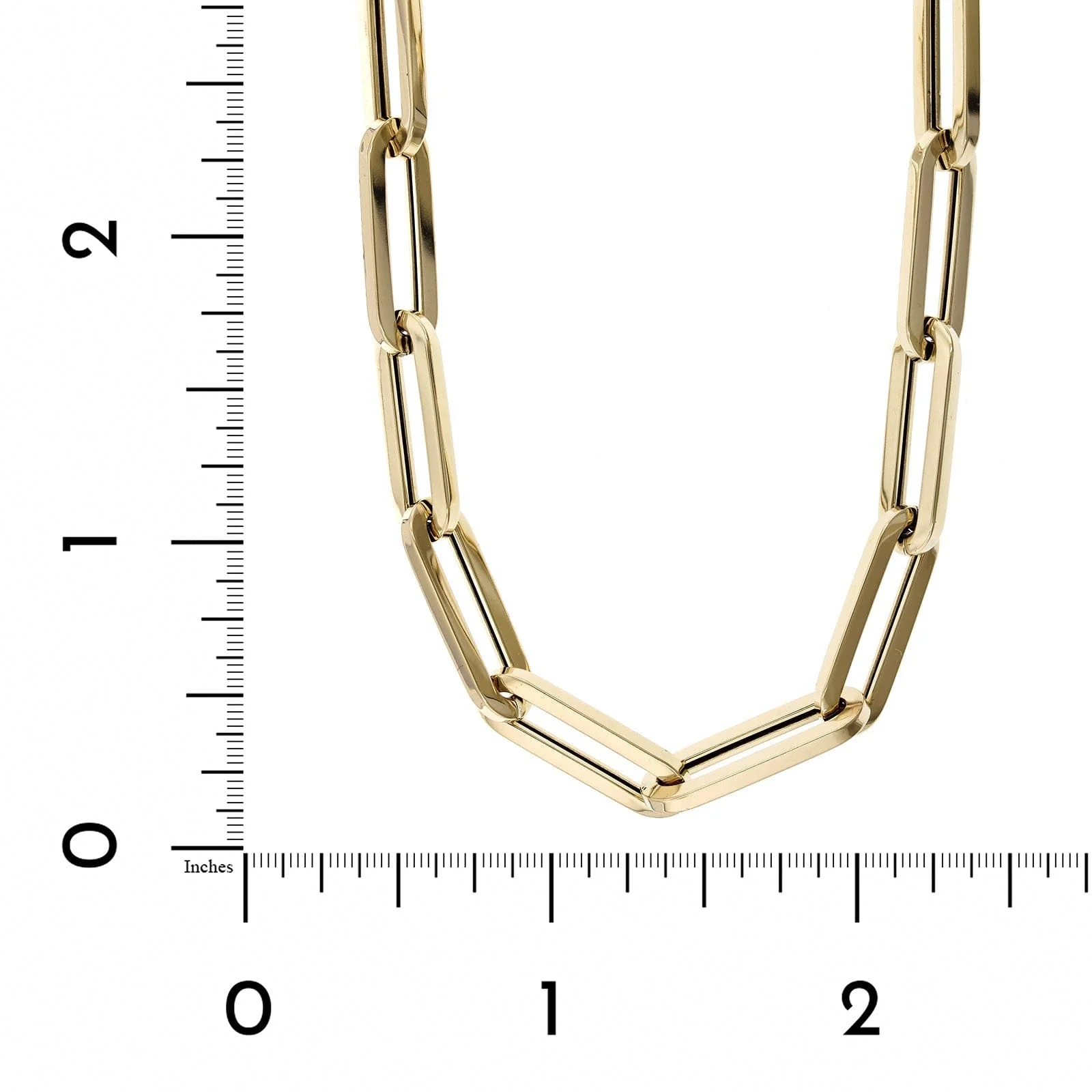 14K Yellow Gold Elongated Paperclip Necklace - Image 3