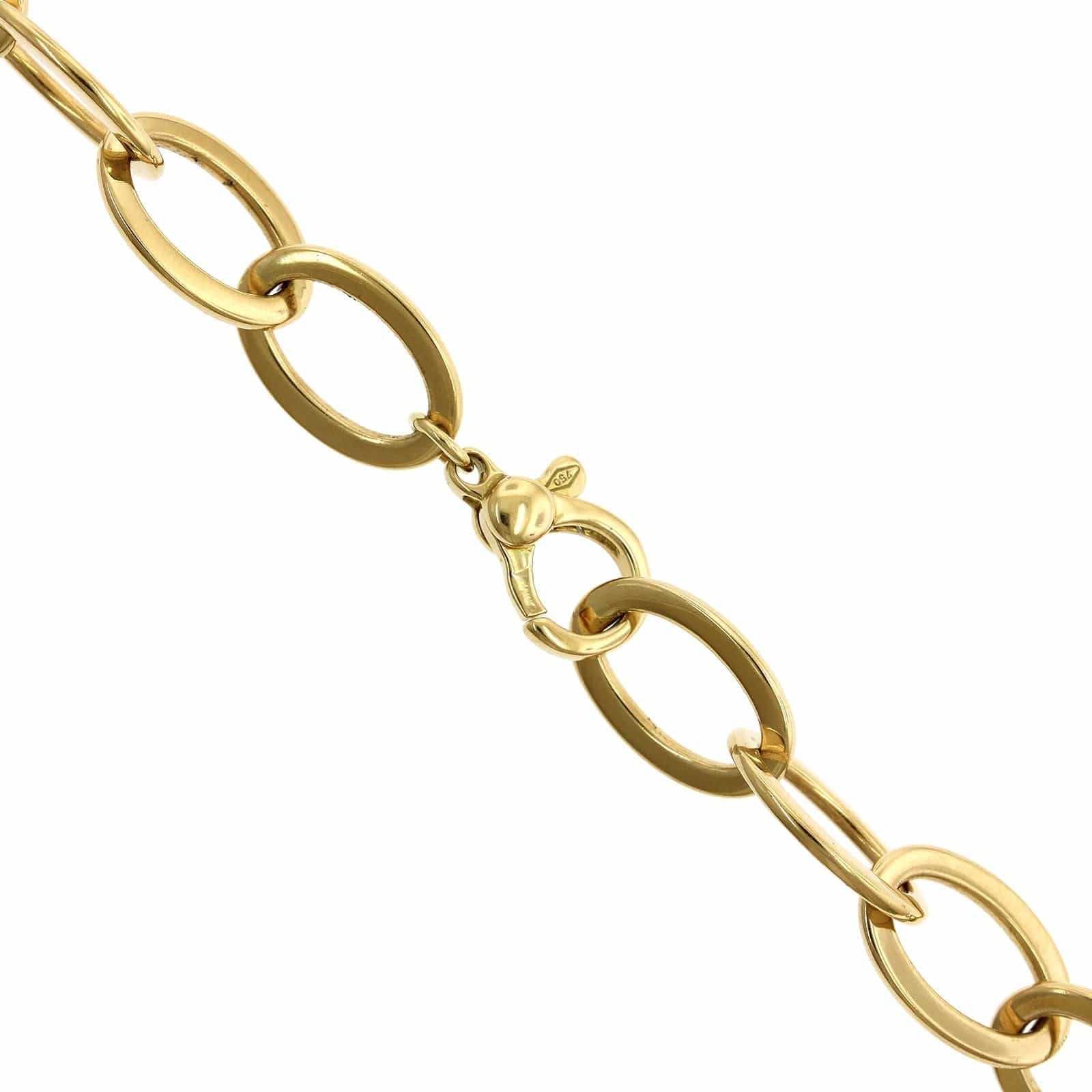 18K Yellow Gold Flat Oval Link Chain - Image 2