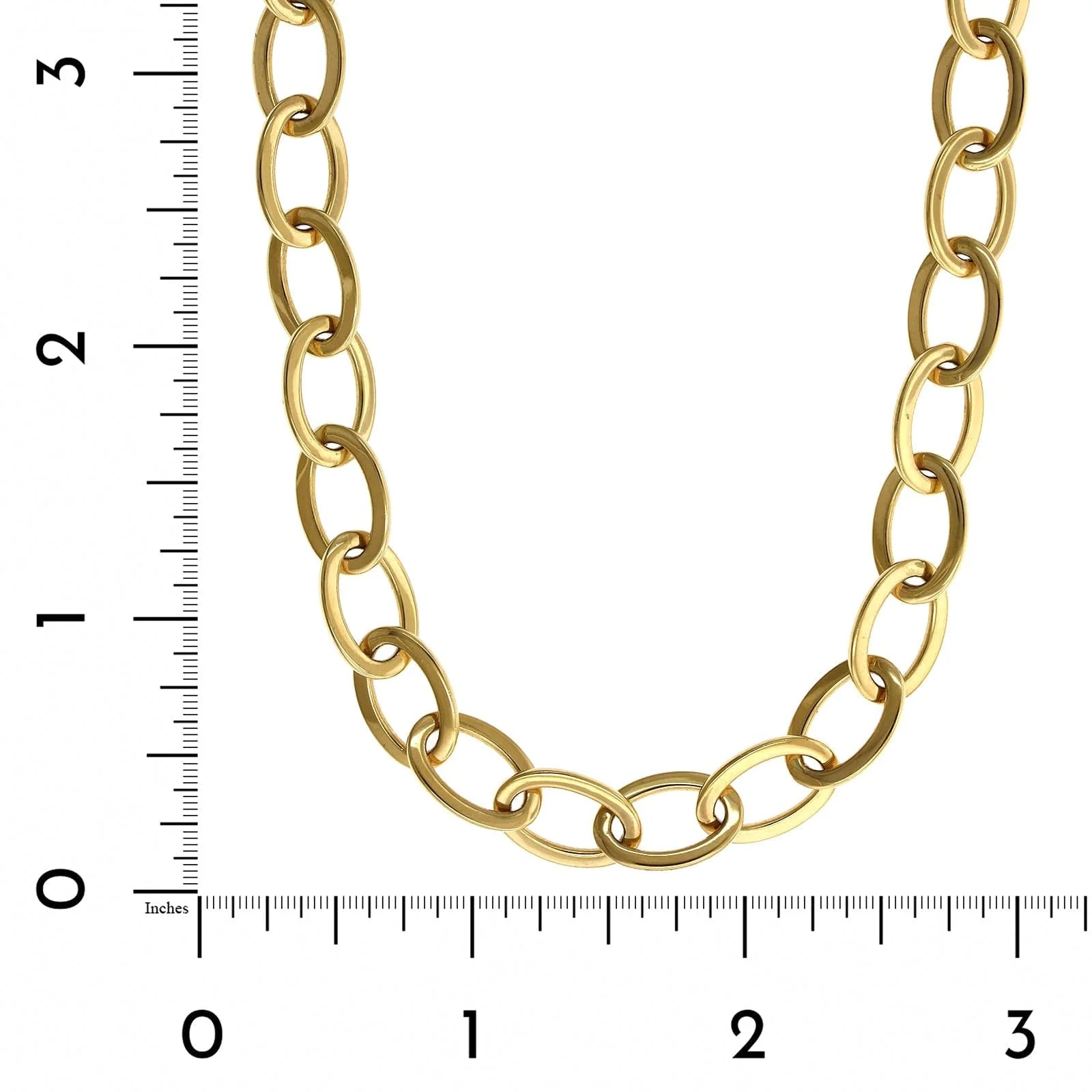 18K Yellow Gold Flat Oval Link Chain - Image 3