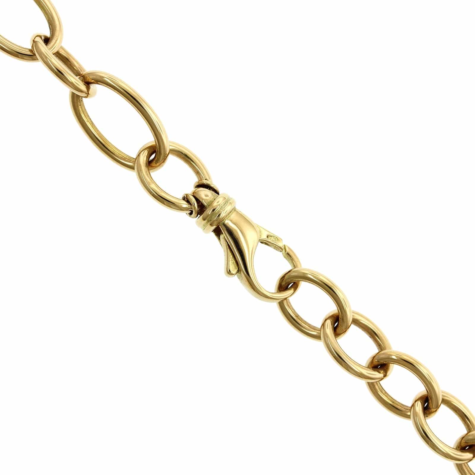 18K Yellow Gold Multi Size Oval Link Chain - Image 2
