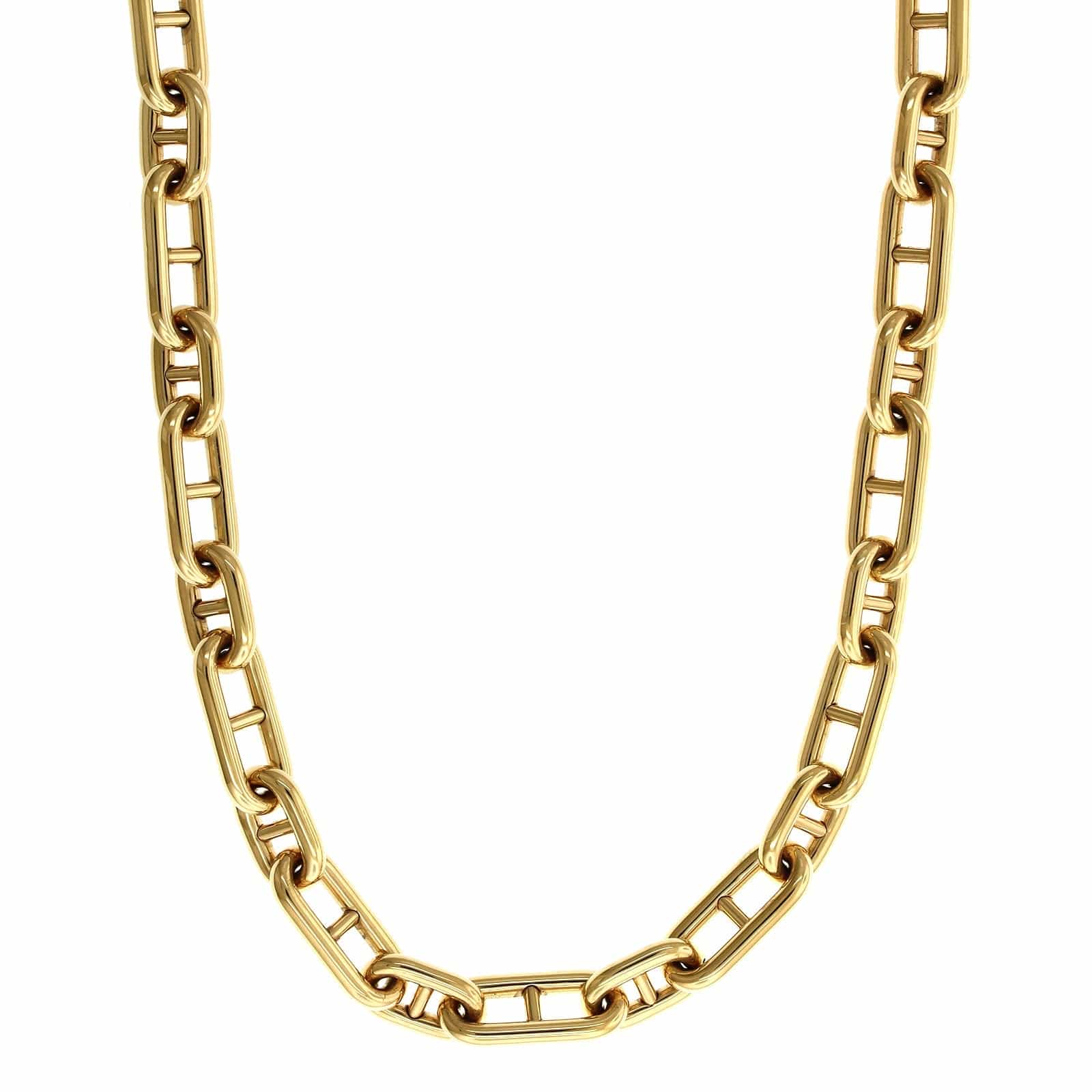 18K Yellow Gold Elongated Mariner Chain