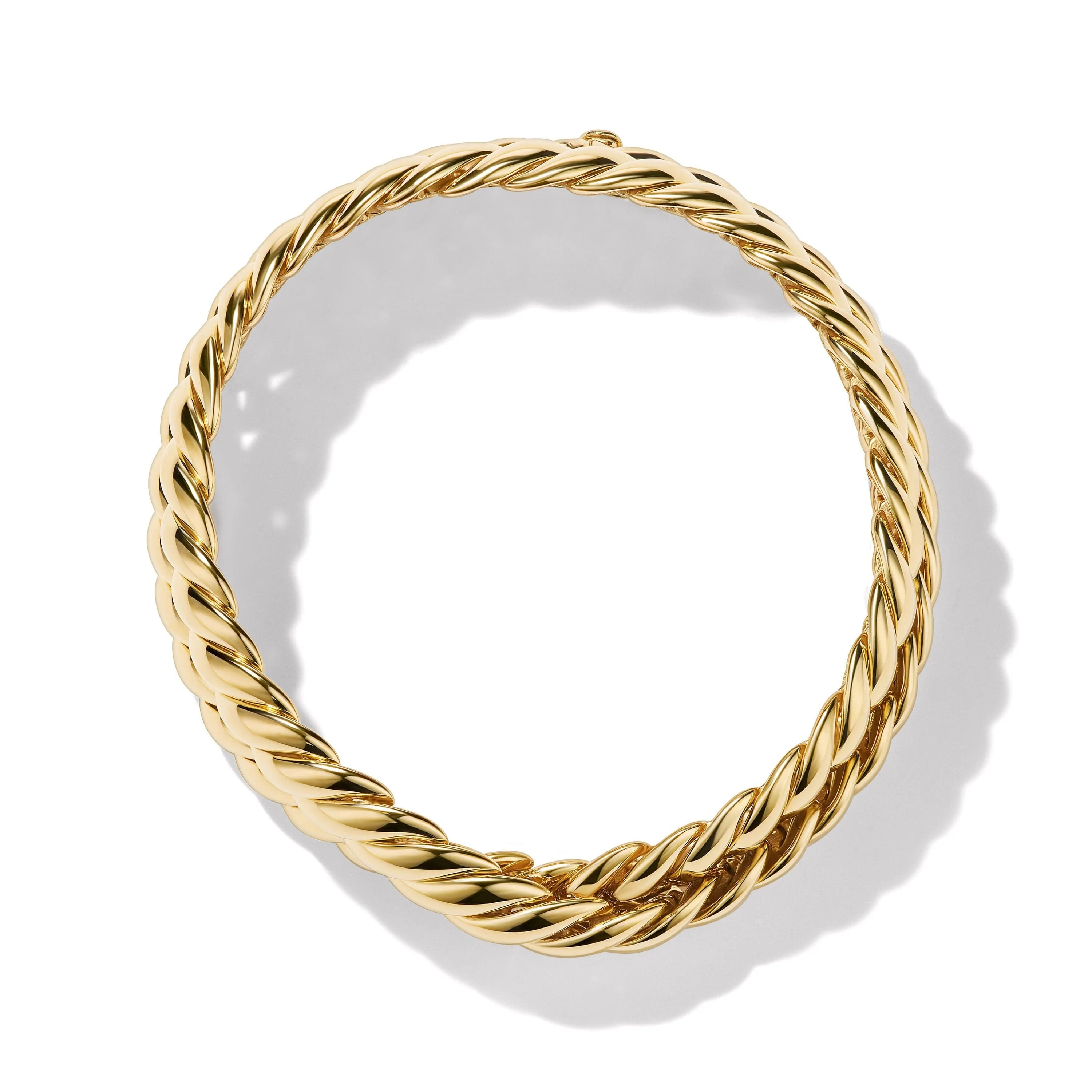 Sculpted Cable Double Wrap Bracelet in 18K Yellow Gold - Image 2