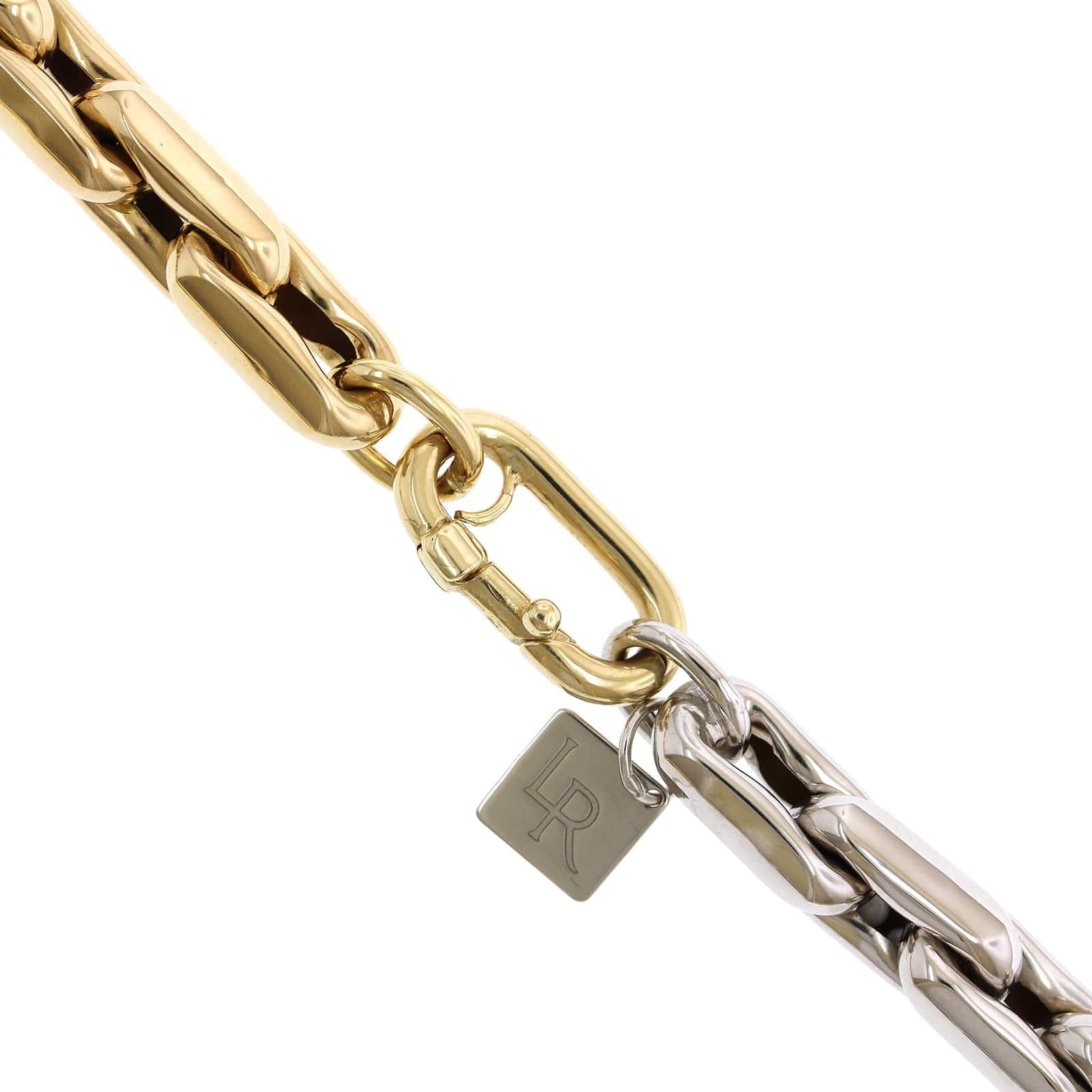 Lauren Rubinski 14K Yellow and White Gold Small Link Chain Necklace - Image 3