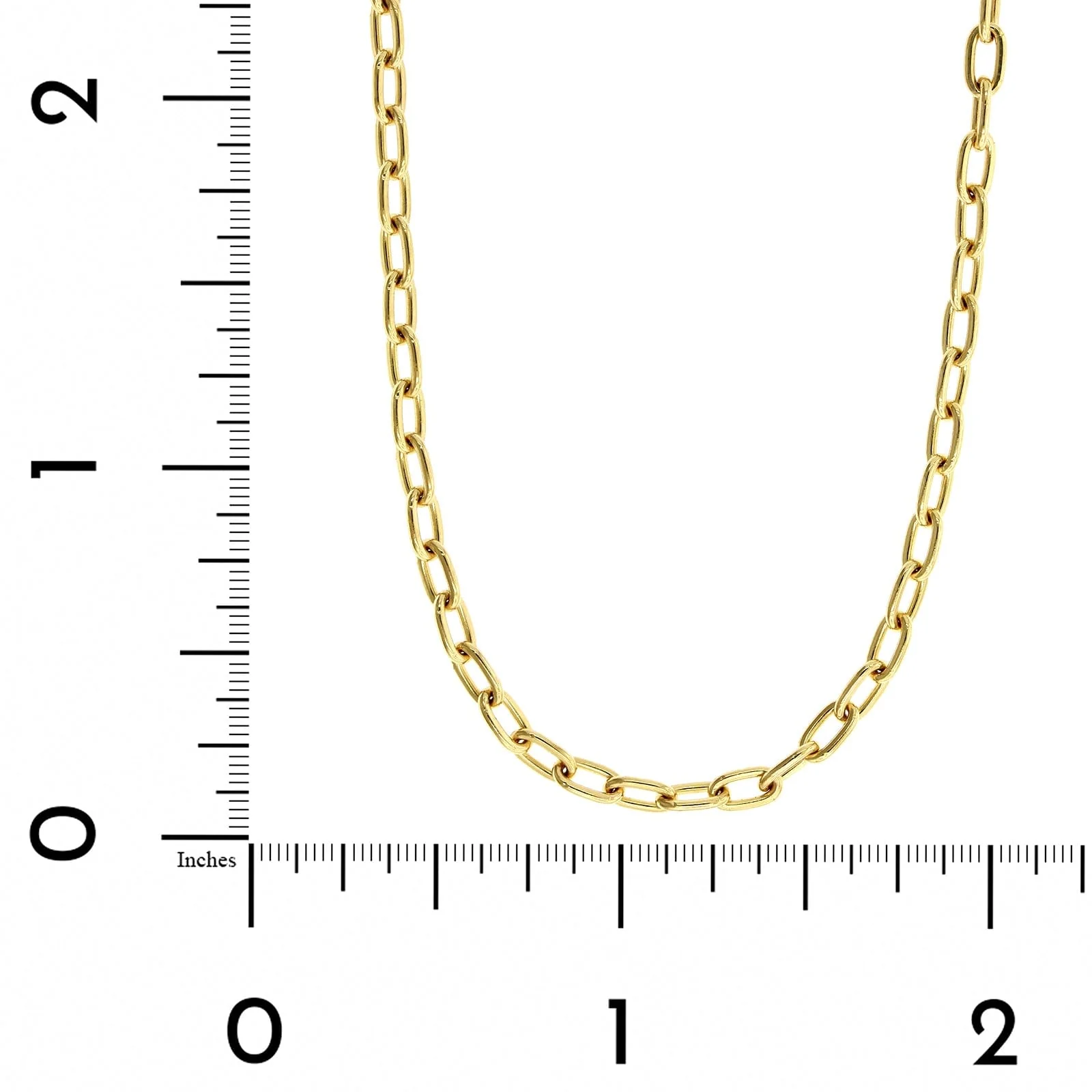 14K Yellow Gold Heavy Rectangle Chain Link Necklace - Image 3