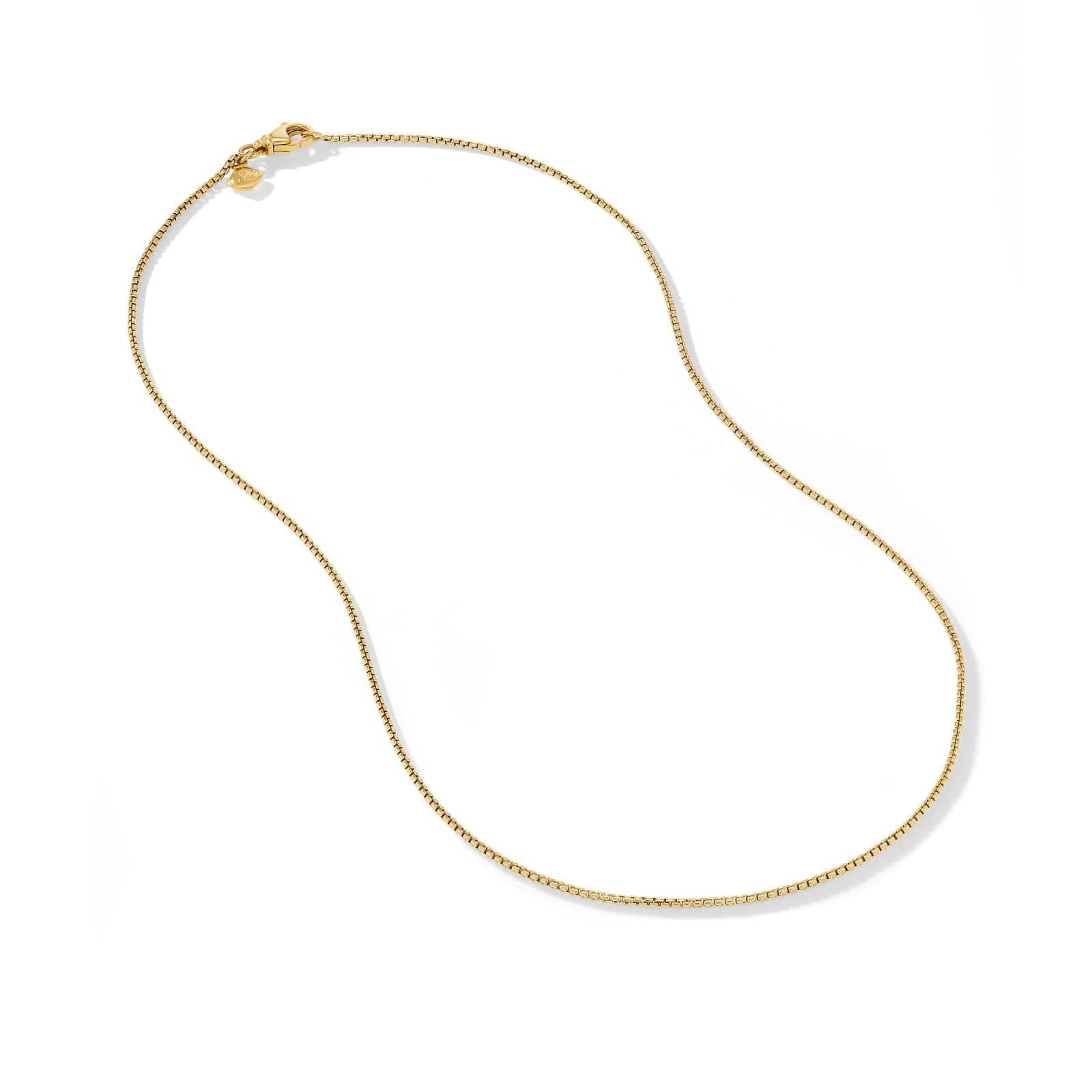Box Chain Necklace in 18K Yellow Gold, 1.25mm - Image 3