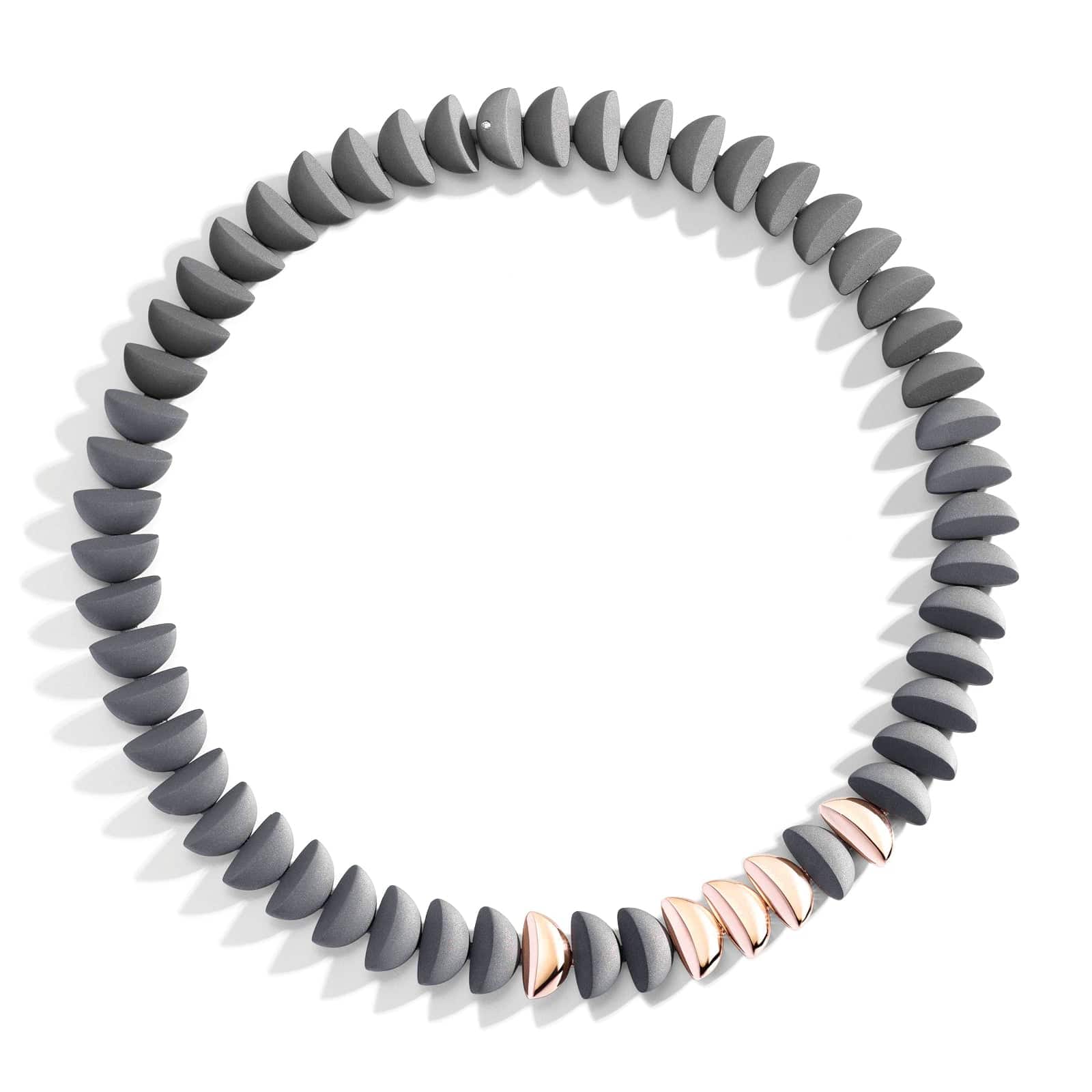 Vhernier 18K Rose Gold and Titanium Eclisse Endless Necklace