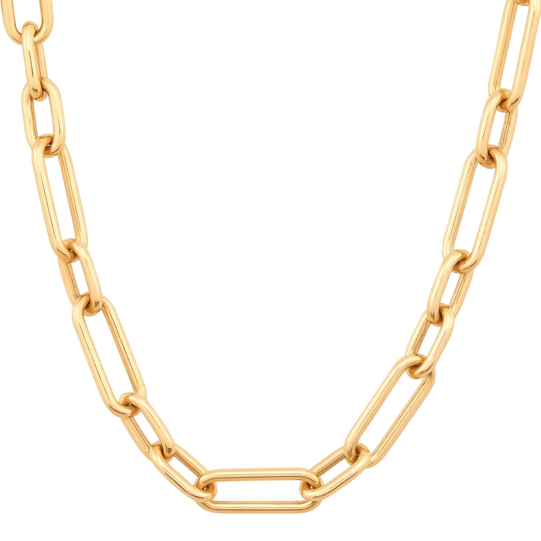 14K Yellow Gold Oval Link Chain Necklace