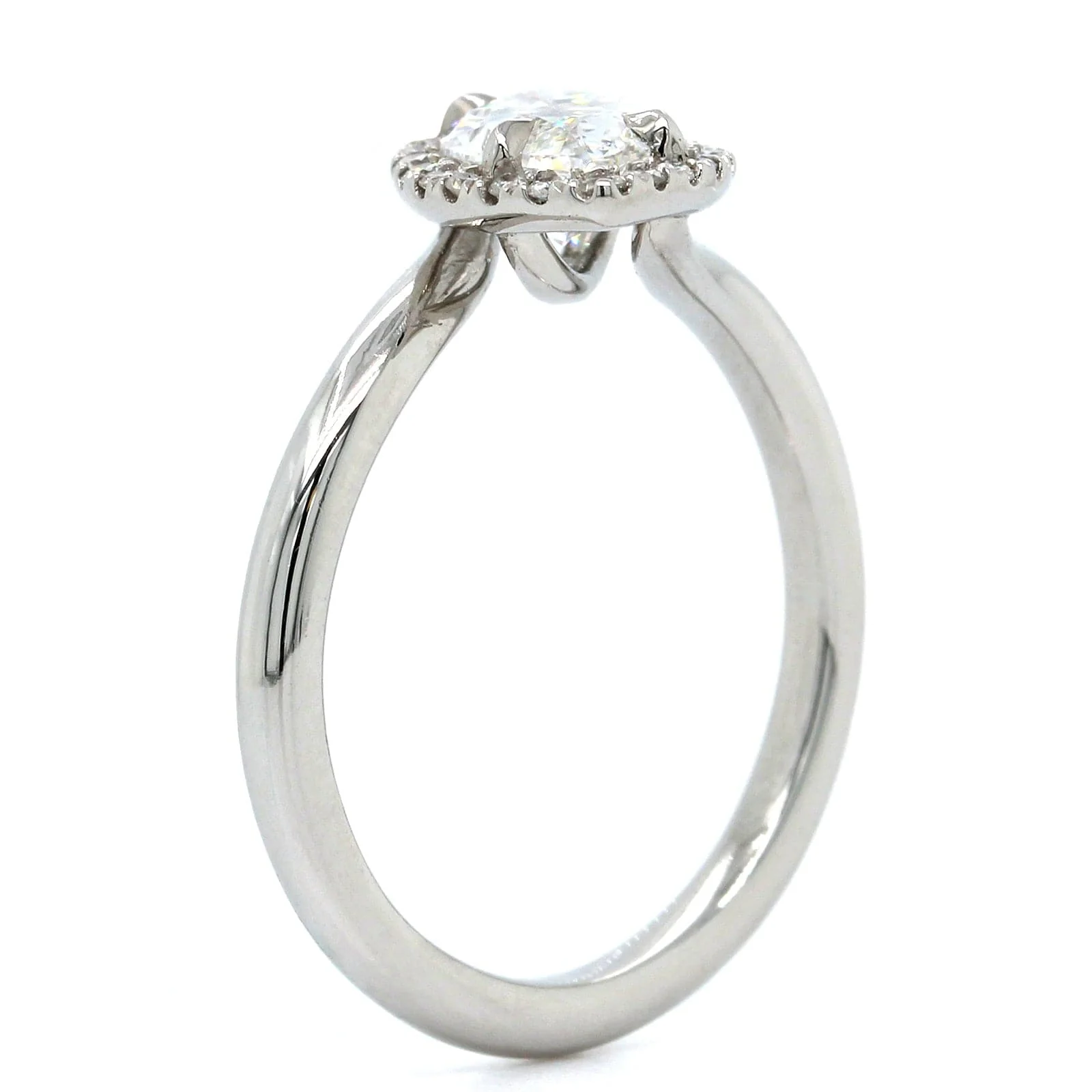 Platinum Marquise Cut Diamond Halo Engagement Ring - Image 2