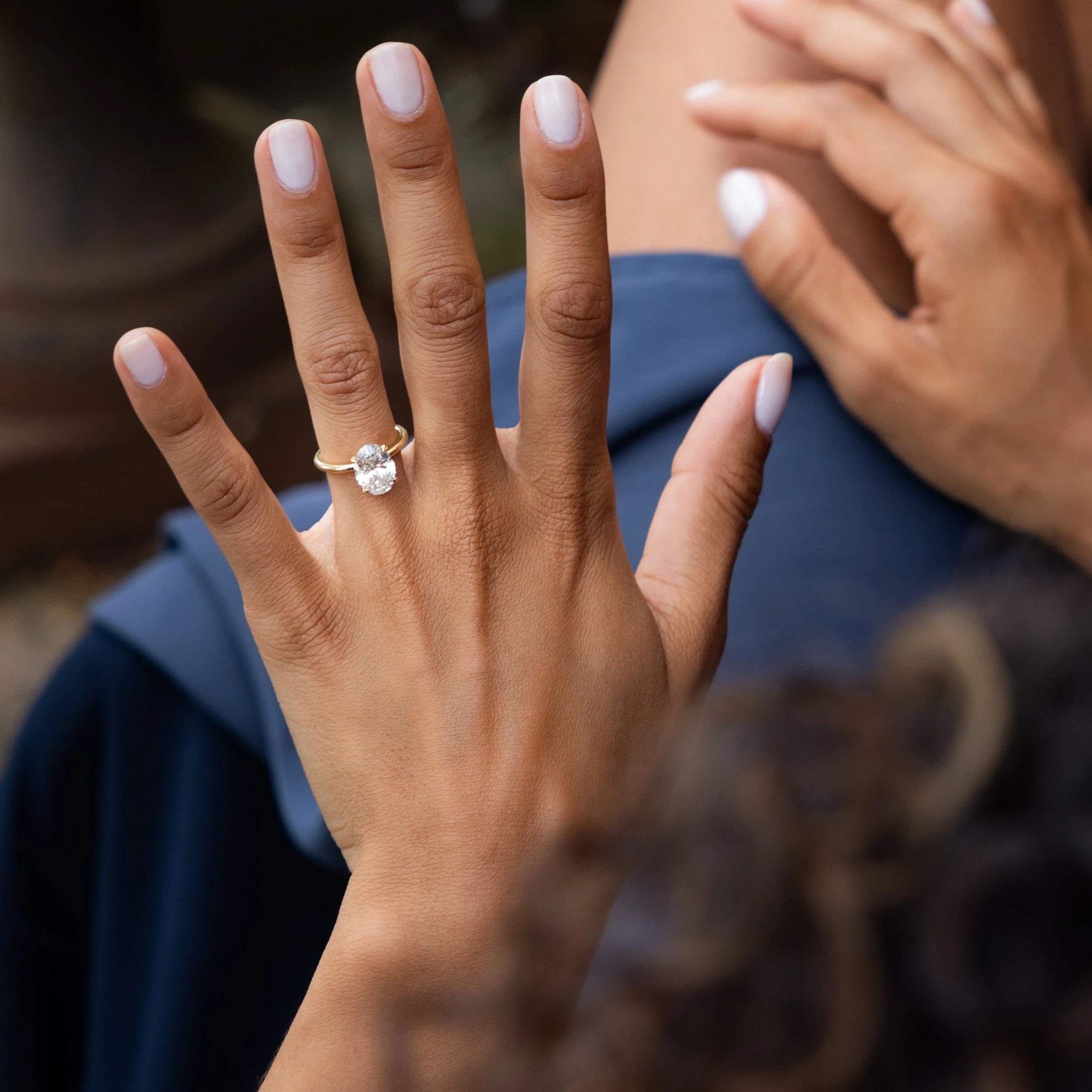 18K Yellow Gold Oval Diamond Solitaire Engagement Ring - Image 2