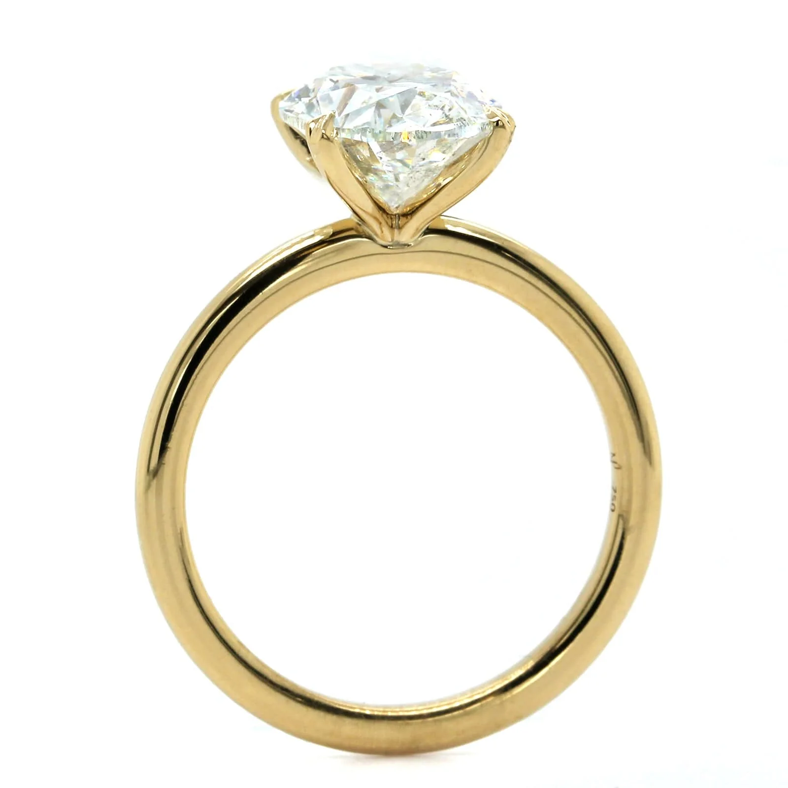 18K Yellow Gold Oval Diamond Solitaire Engagement Ring - Image 4