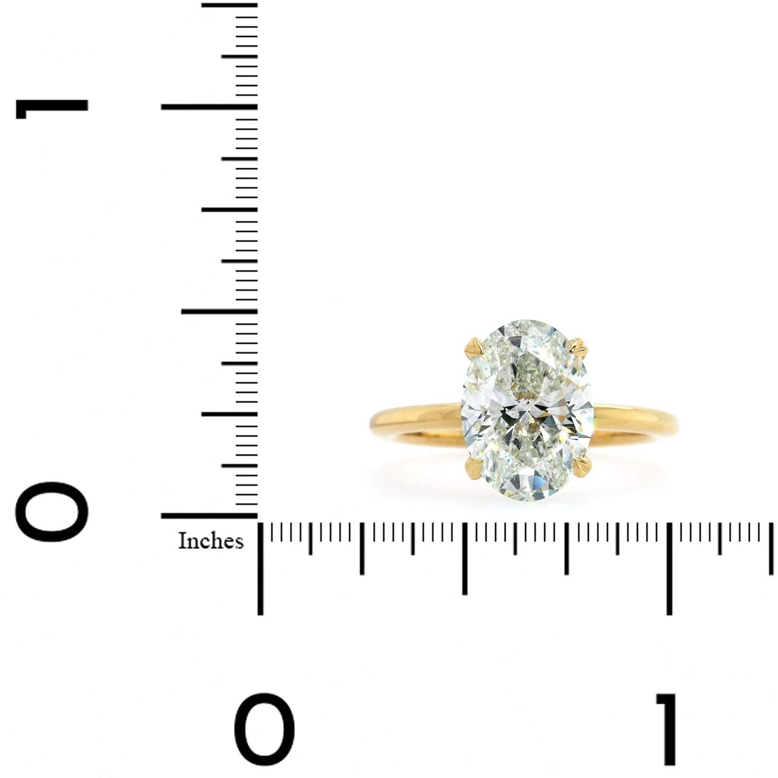 18K Yellow Gold Oval Diamond Solitaire Engagement Ring - Image 5