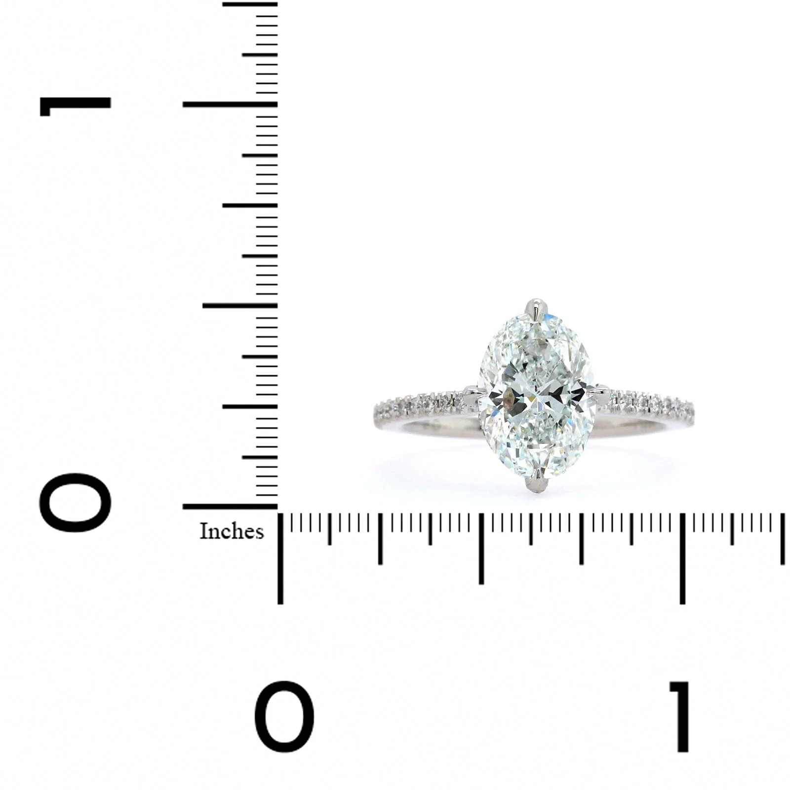 Platinum Oval Diamond Hidden Halo Engagement Ring - Image 4