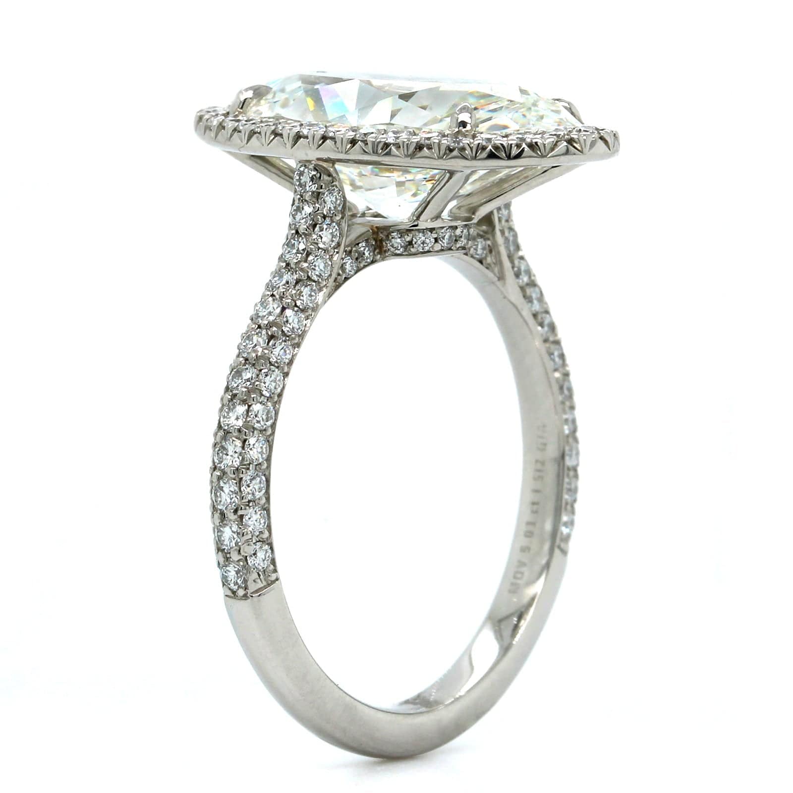 Platinum Oval Diamond Halo Engagement Ring - Image 2