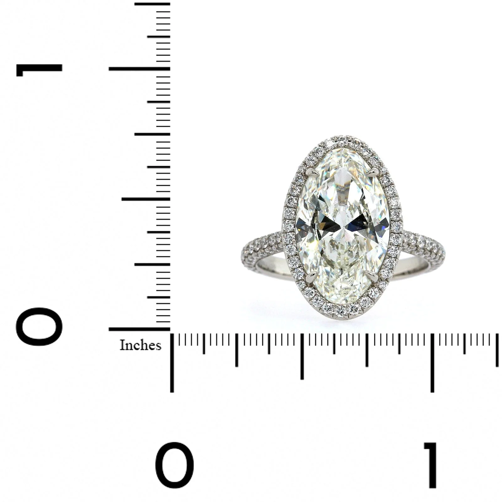 Platinum Oval Diamond Halo Engagement Ring - Image 4