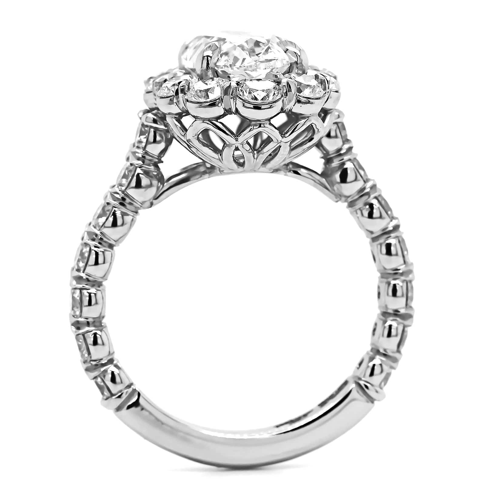 Platinum Oval Cut Diamond Engagement Ring - Image 3