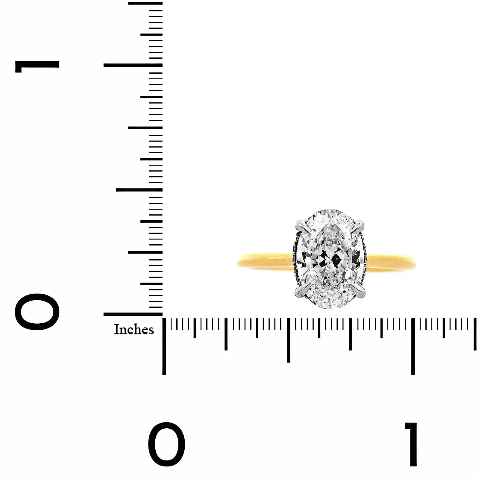 18K Yellow Gold Oval Diamond Engagement Ring - Image 4