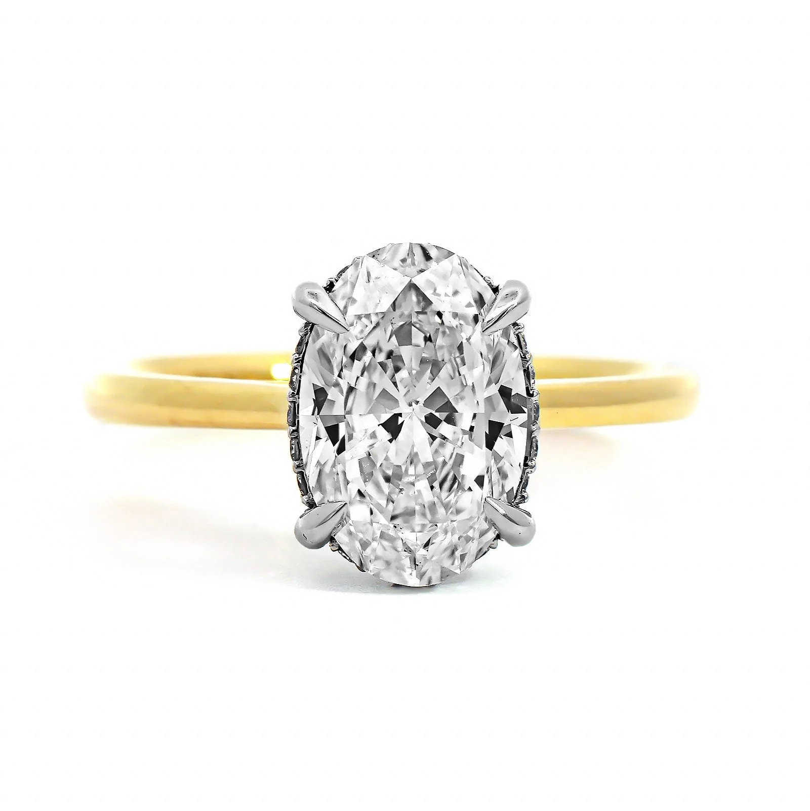 18K Yellow Gold Oval Diamond Engagement Ring - Image 5