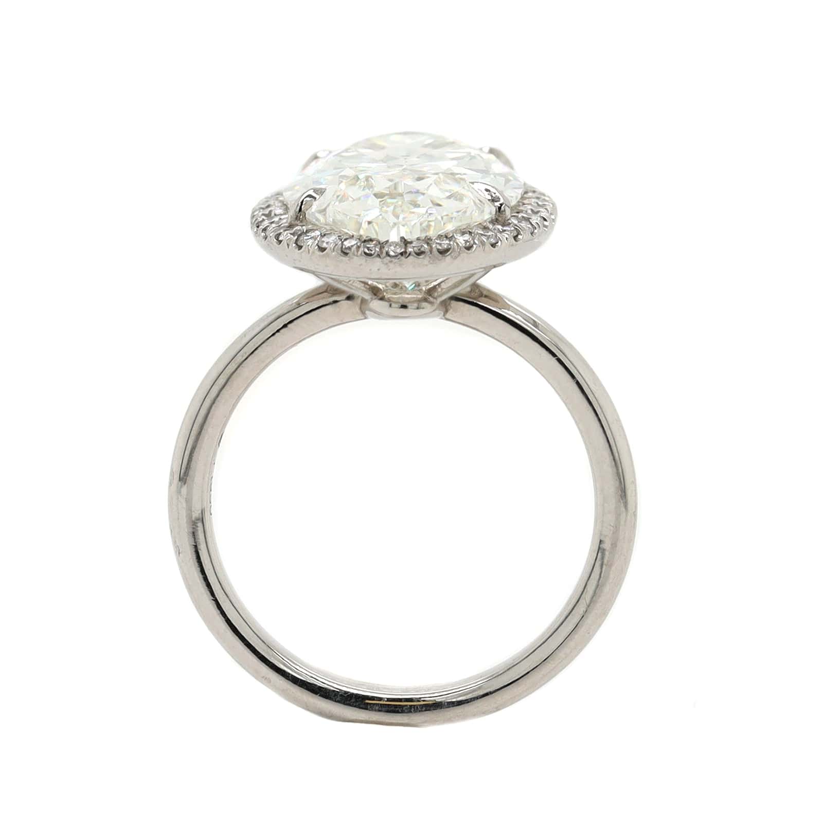 Platinum Oval Diamond Engagement Ring - Image 3