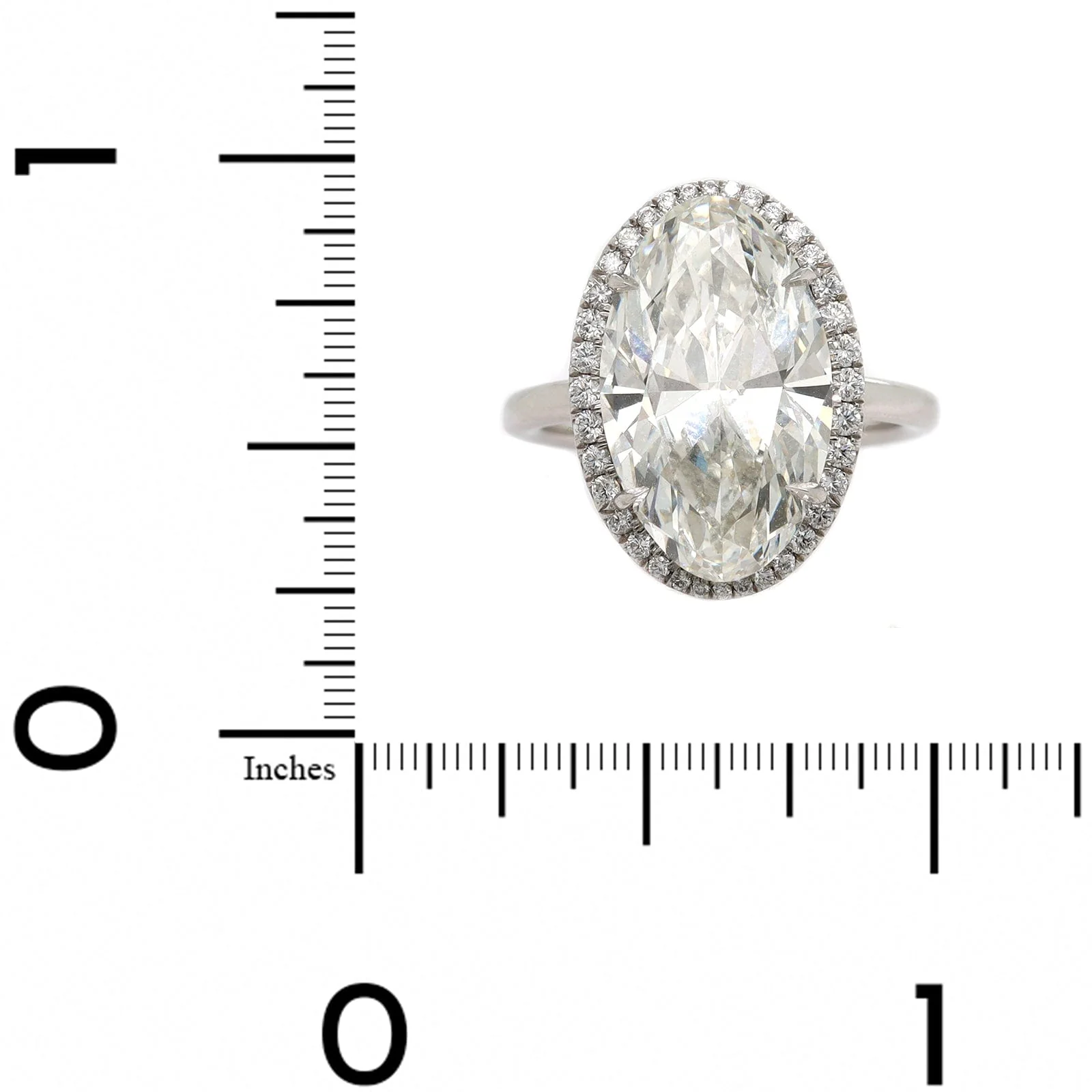 Platinum Oval Diamond Engagement Ring - Image 4
